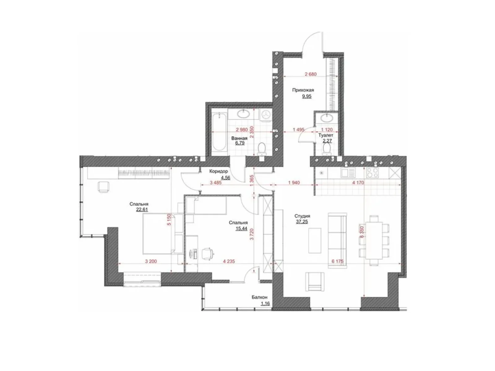 Продается 2-комнатная квартира 107 кв. м в Кременчуге, цена: 90950 $