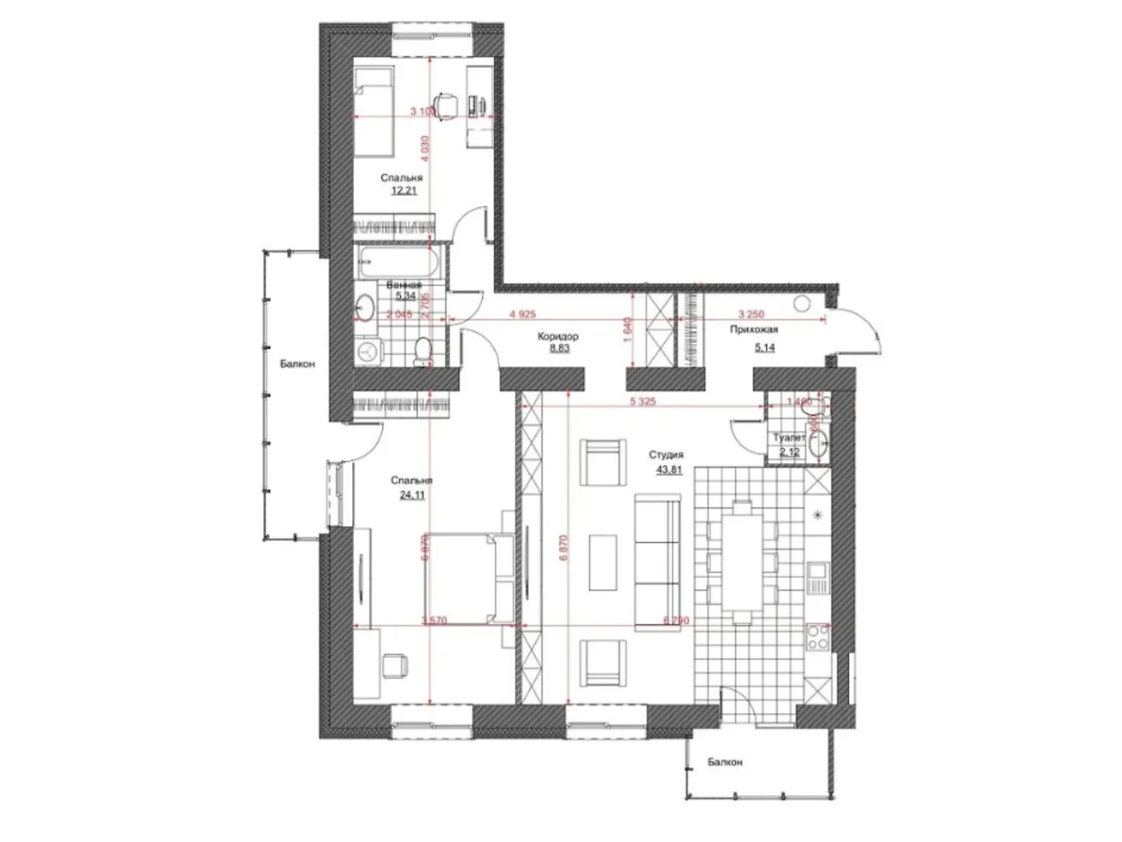 Продається 3-кімнатна квартира 119 кв. м у Кременчуку, вул. Івана Мазепи, 7