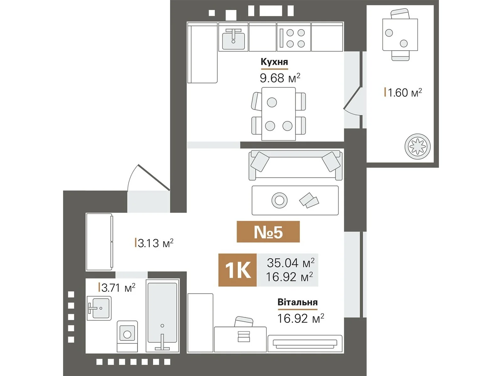 Продается 1-комнатная квартира 35.04 кв. м в Софиевской Борщаговке, ул. Санаторная, 20