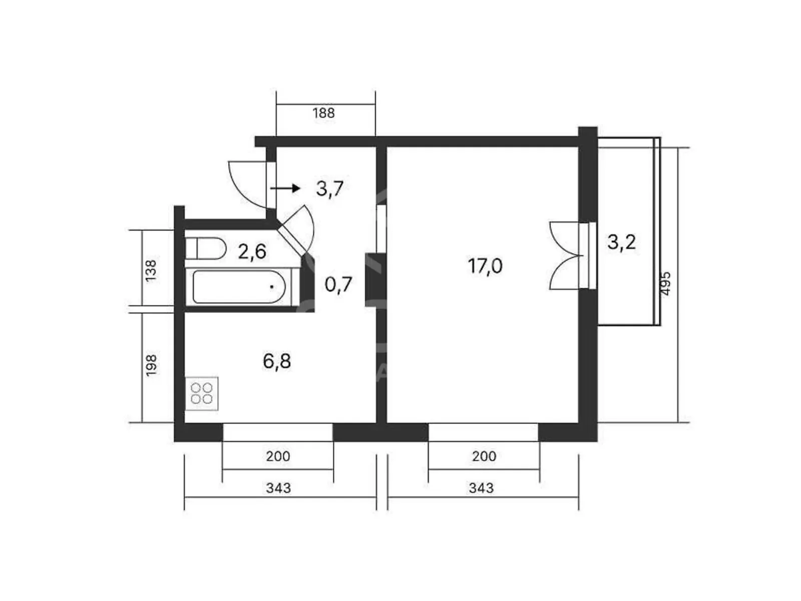 Продается 1-комнатная квартира 34 кв. м в Киеве, ул. Озерная, 4 - фото 1