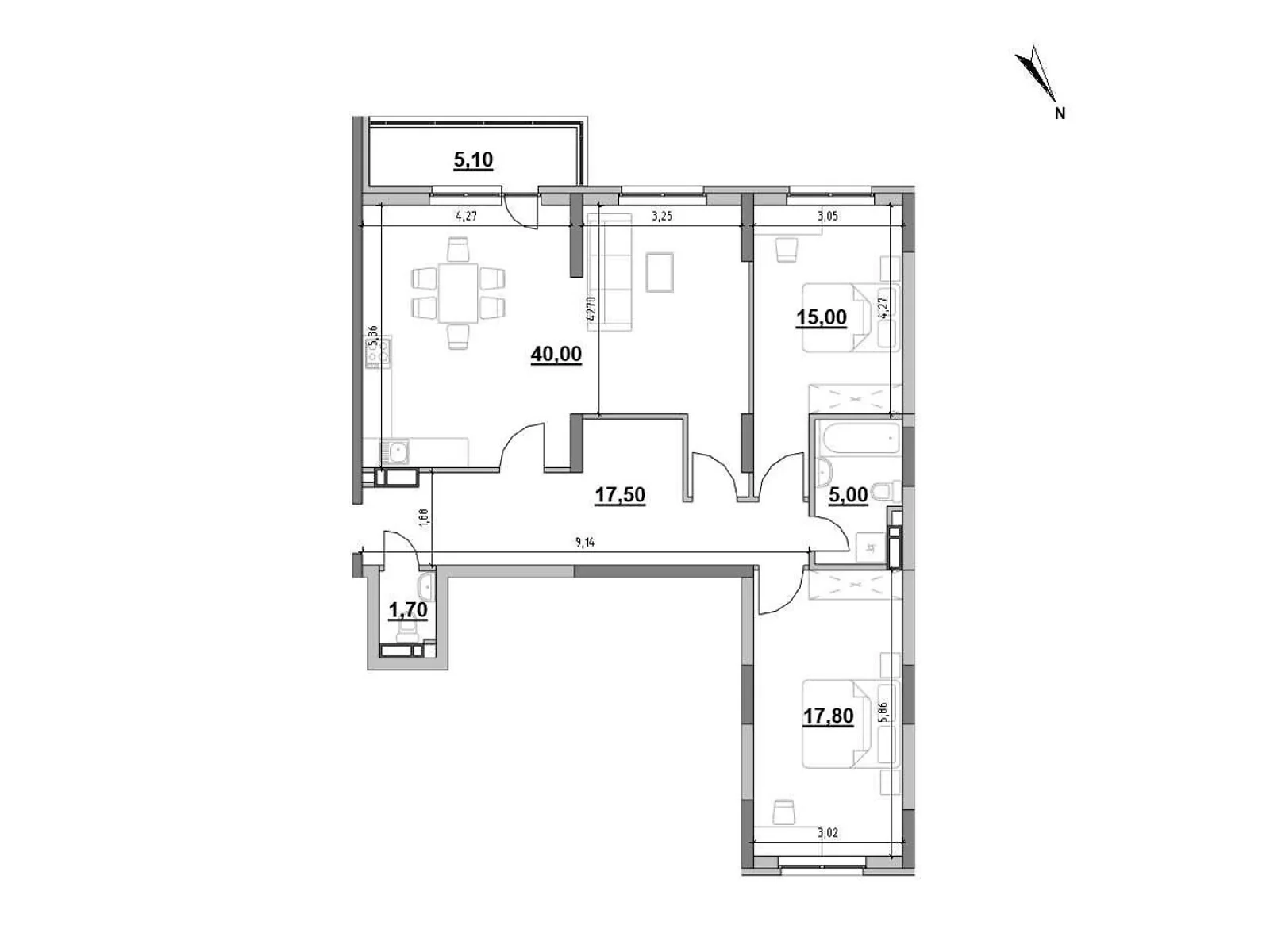 Продається 2-кімнатна квартира 102.1 кв. м у Києві, цена: 128661 $ - фото 1