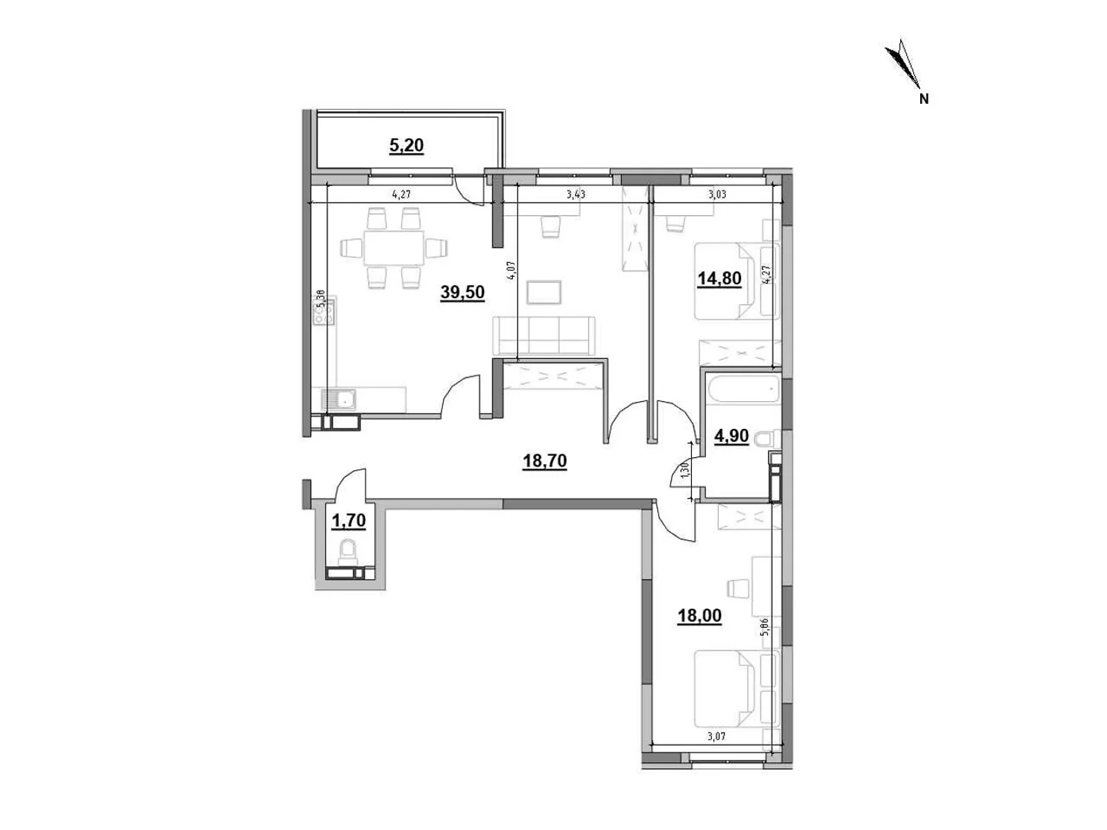 Продається 2-кімнатна квартира 102.8 кв. м у Києві, цена: 129543 $ - фото 1