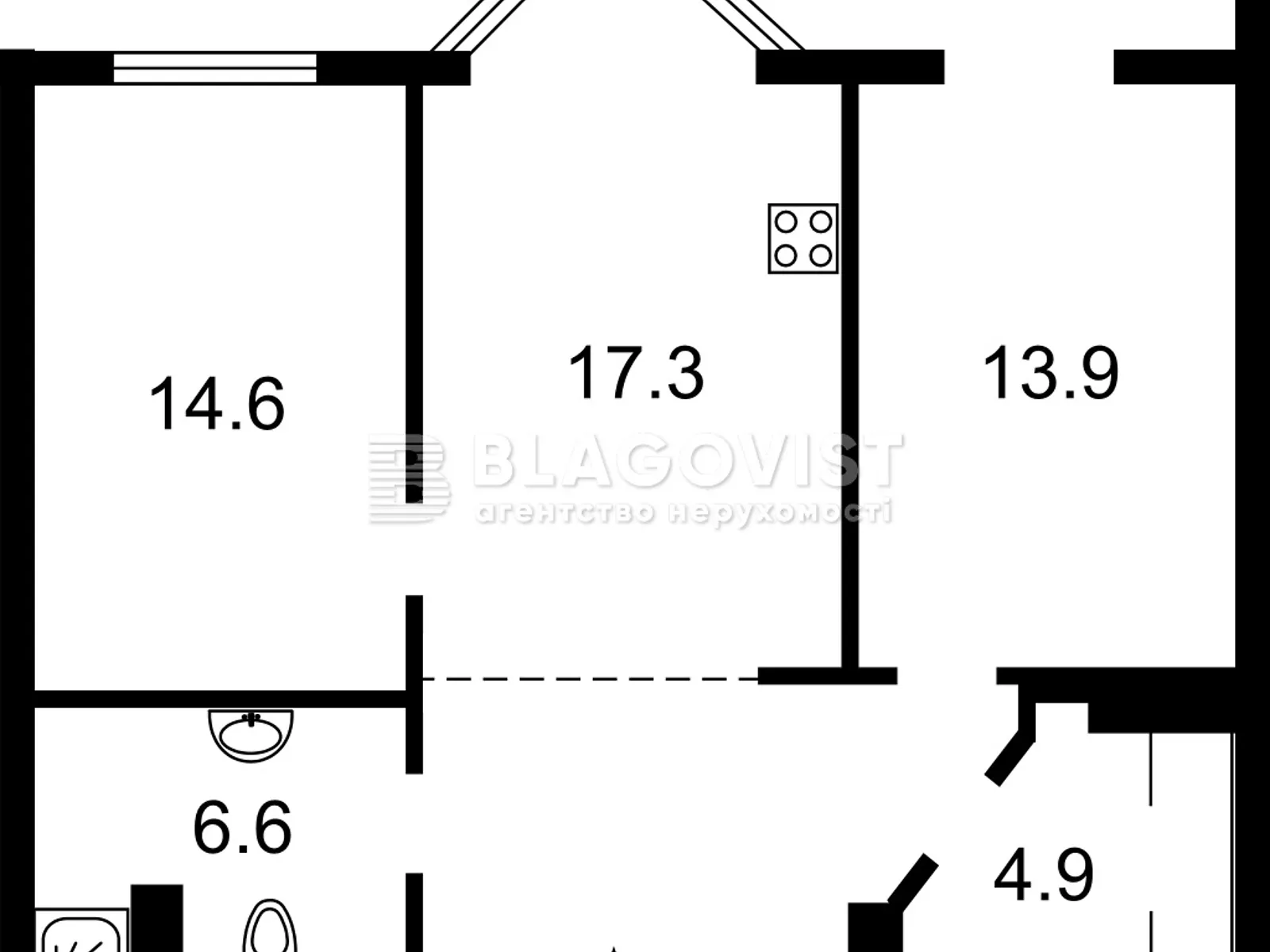 Продается 2-комнатная квартира 70 кв. м в Киеве, ул. Саперное Поле, 14/55