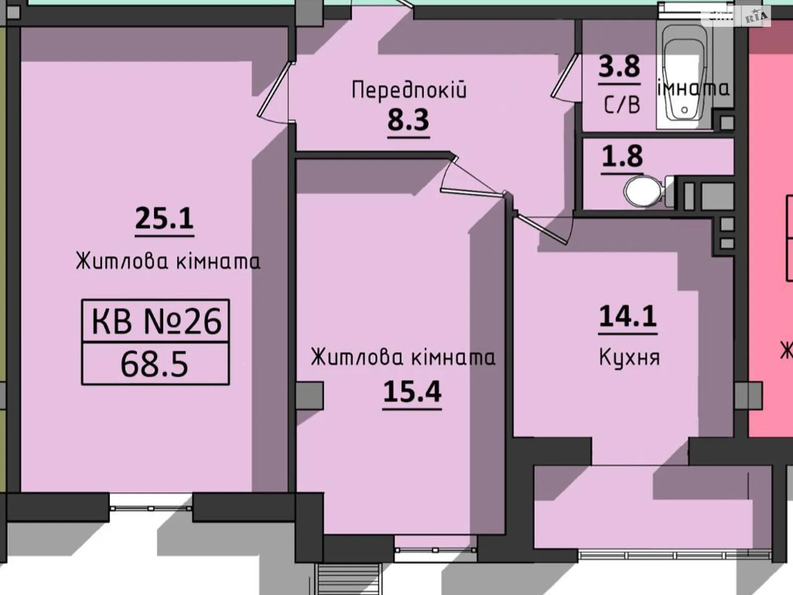 Продается 2-комнатная квартира 68.5 кв. м в Одессе, ул. Космонавтов, 23К