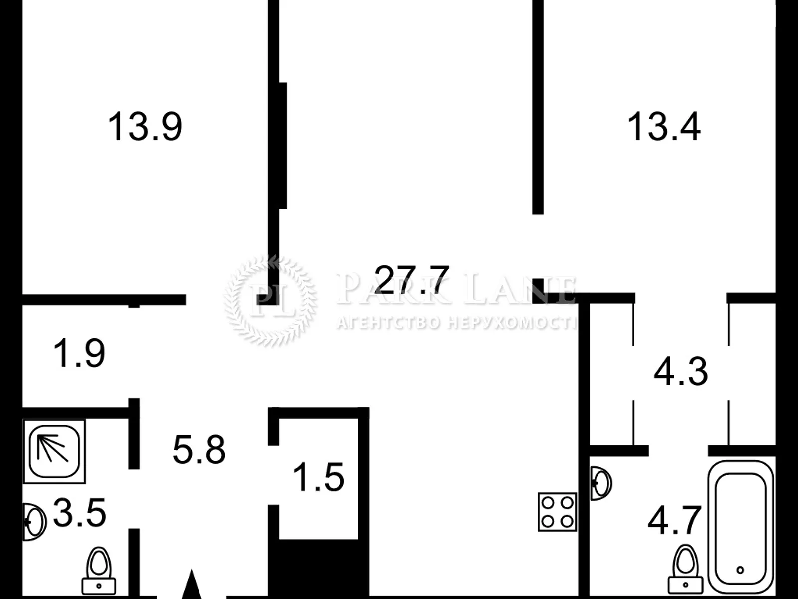 Продается 2-комнатная квартира 77 кв. м в Киеве, ул. Васильковская, 76