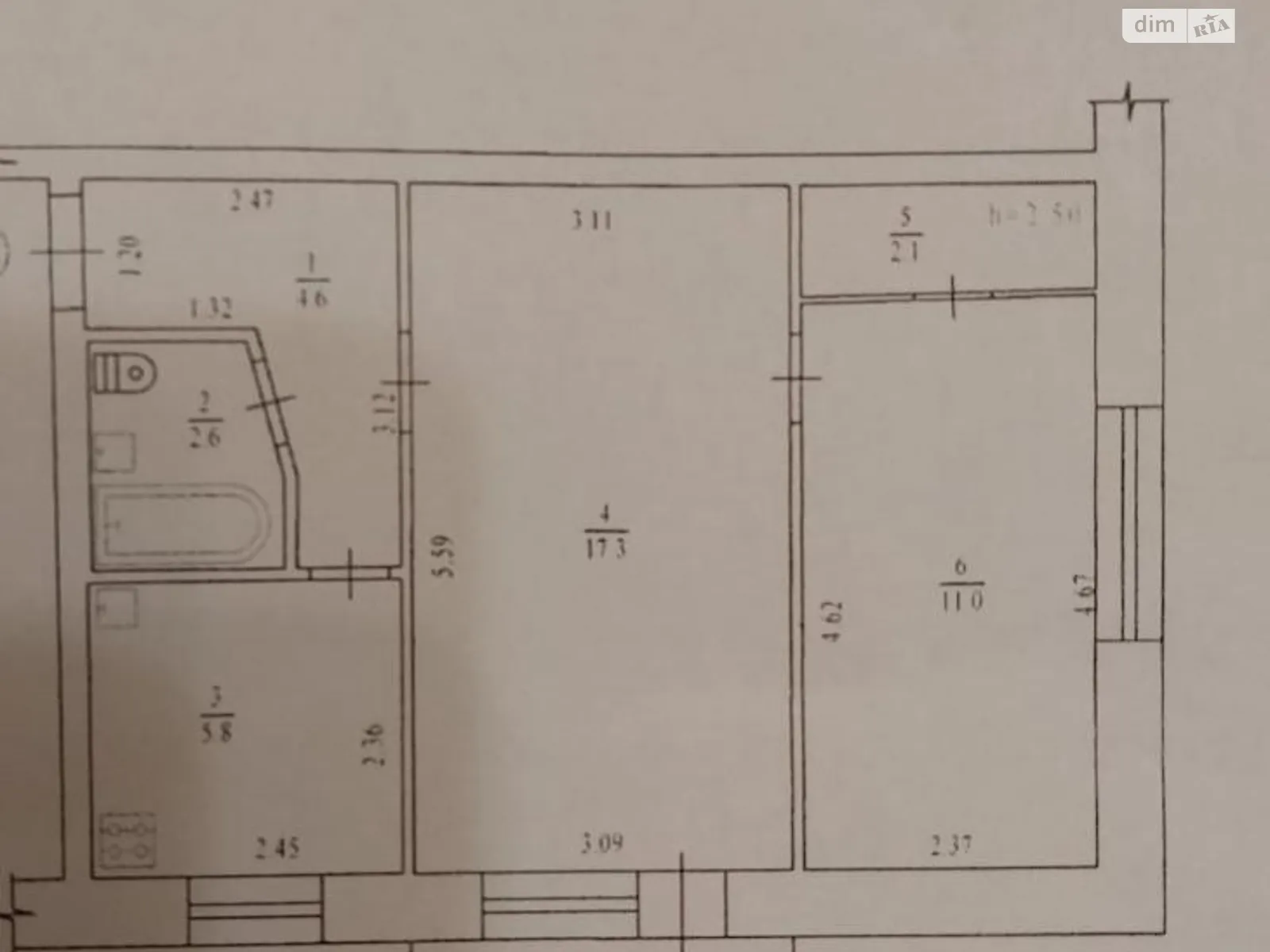 Продается 2-комнатная квартира 45 кв. м в Полтаве, пер. Токарный, 2 - фото 1