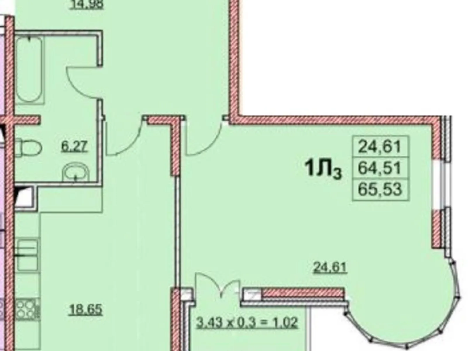 Продается 1-комнатная квартира 66 кв. м в Одессе, плато Гагаринское - фото 1