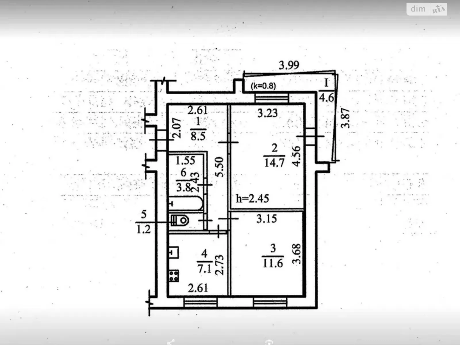 Продається 2-кімнатна квартира 51.5 кв. м у Дніпрі, вул. Будівельників, 19А