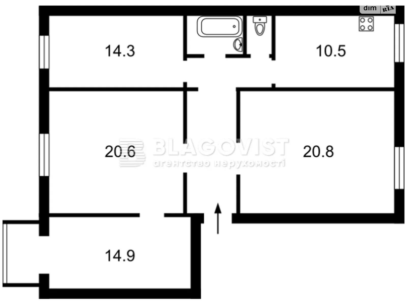 Продается 3-комнатная квартира 99 кв. м в Киеве, ул. Васильковская, 7/7