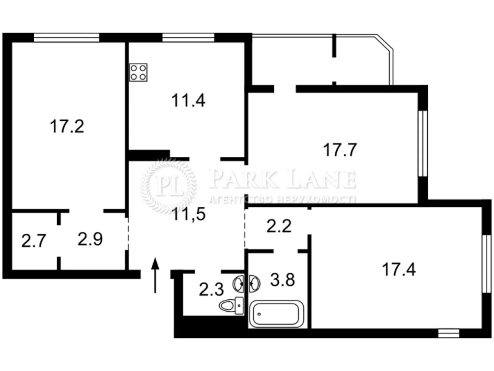 Продается 1-комнатная квартира 90.5 кв. м в Киеве, пер. Феодосийский