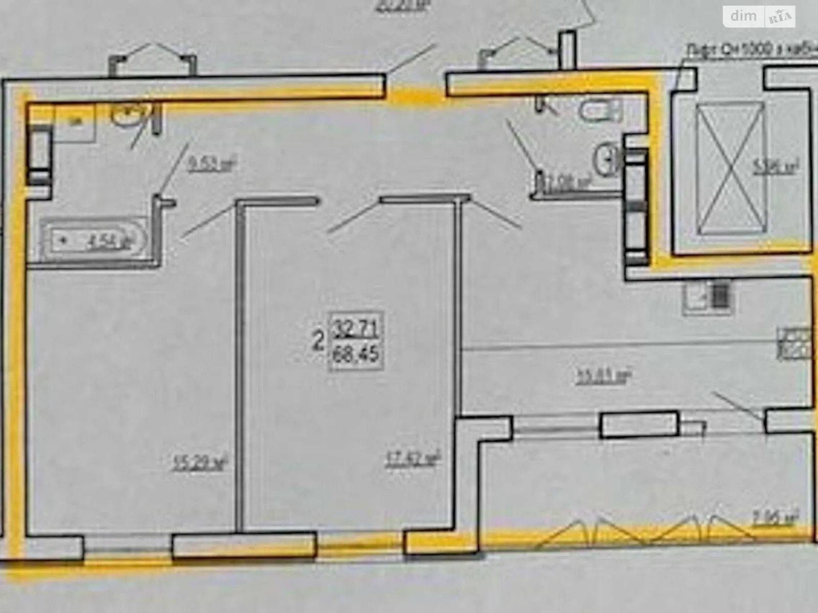 Продается 2-комнатная квартира 68 кв. м в Харькове, цена: 43000 $