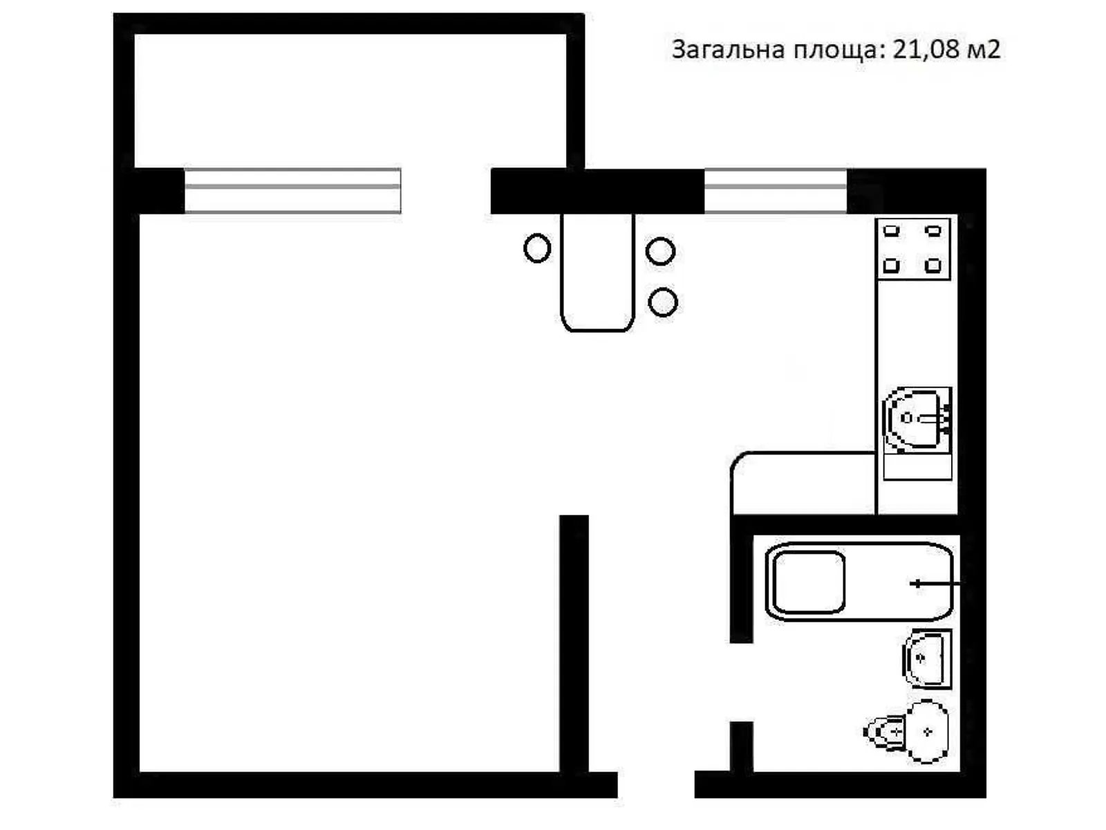 Продається 1-кімнатна квартира 22 кв. м у Києві, вул. Ялтинська, 9А