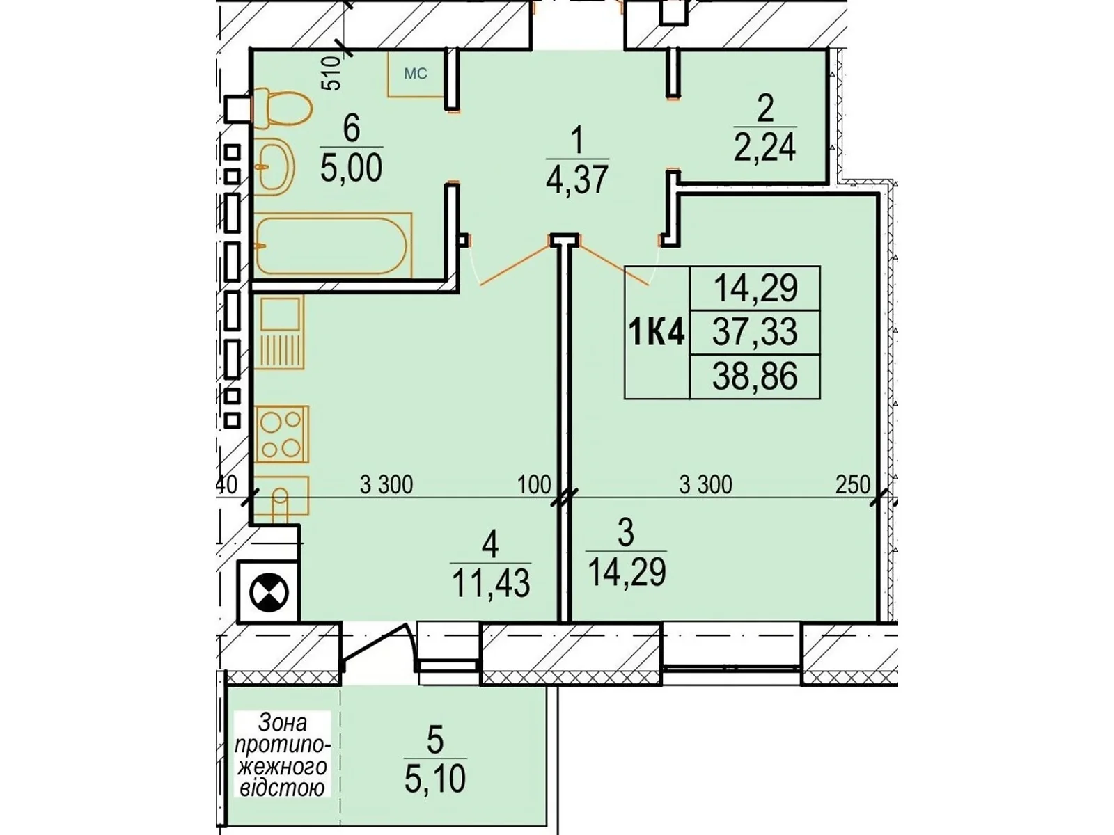 Продается 1-комнатная квартира 39.64 кв. м в Зарванцах, ул. Сосновая - фото 1