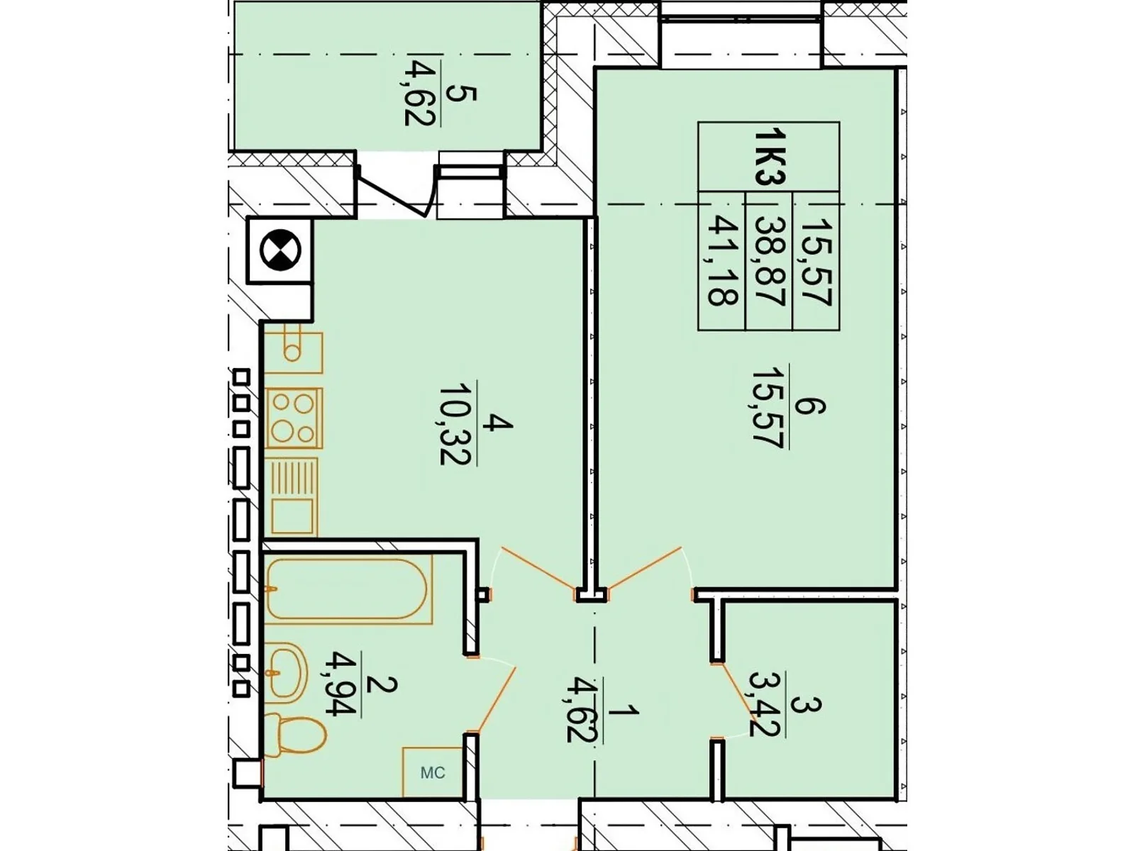 Продается 1-комнатная квартира 41.84 кв. м в Зарванцах, ул. Сосновая - фото 1