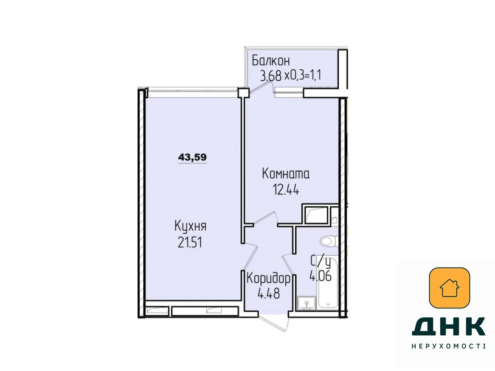 Продається 1-кімнатна квартира 43.2 кв. м у Одесі, цена: 55000 $