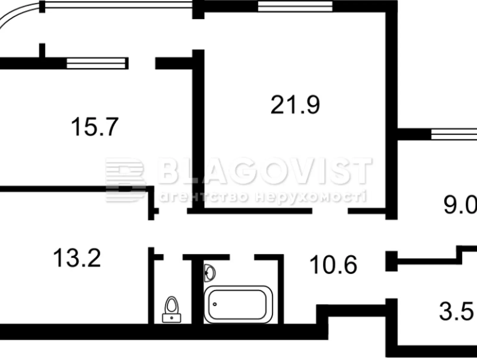 Продается 3-комнатная квартира 83 кв. м в Киеве, пл. Леси Украинки, 9В