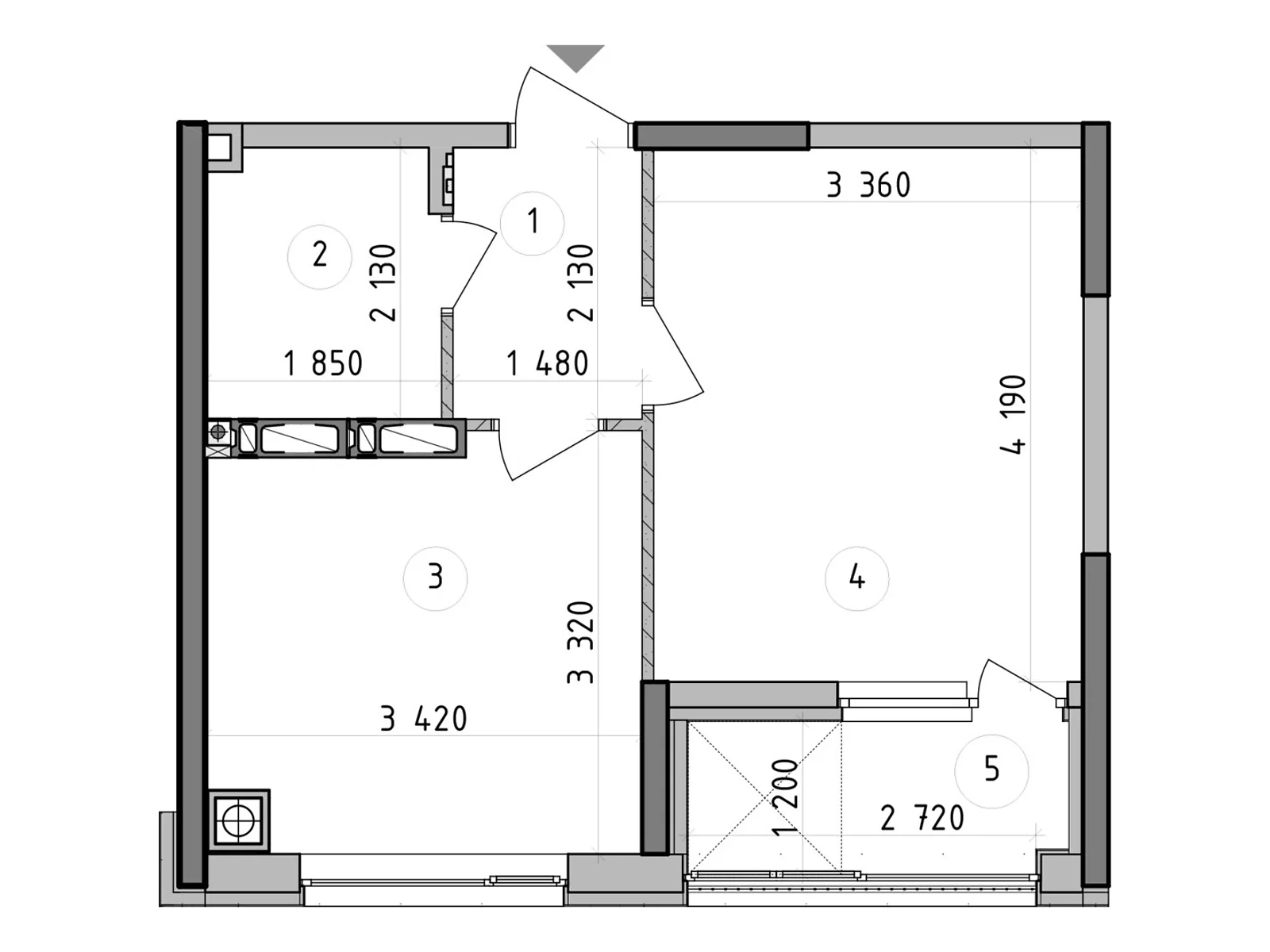 Продается 1-комнатная квартира 35.4 кв. м в Гатном, цена: 44162 $