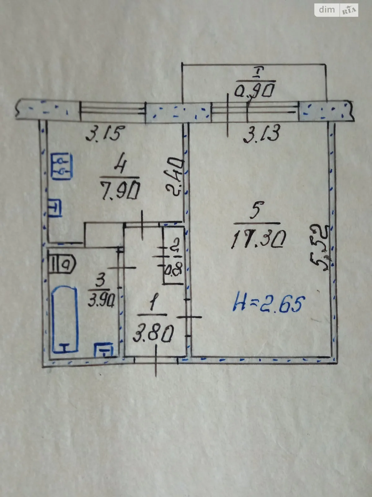 Продается 1-комнатная квартира 35 кв. м в Кривом Роге, цена: 15500 $