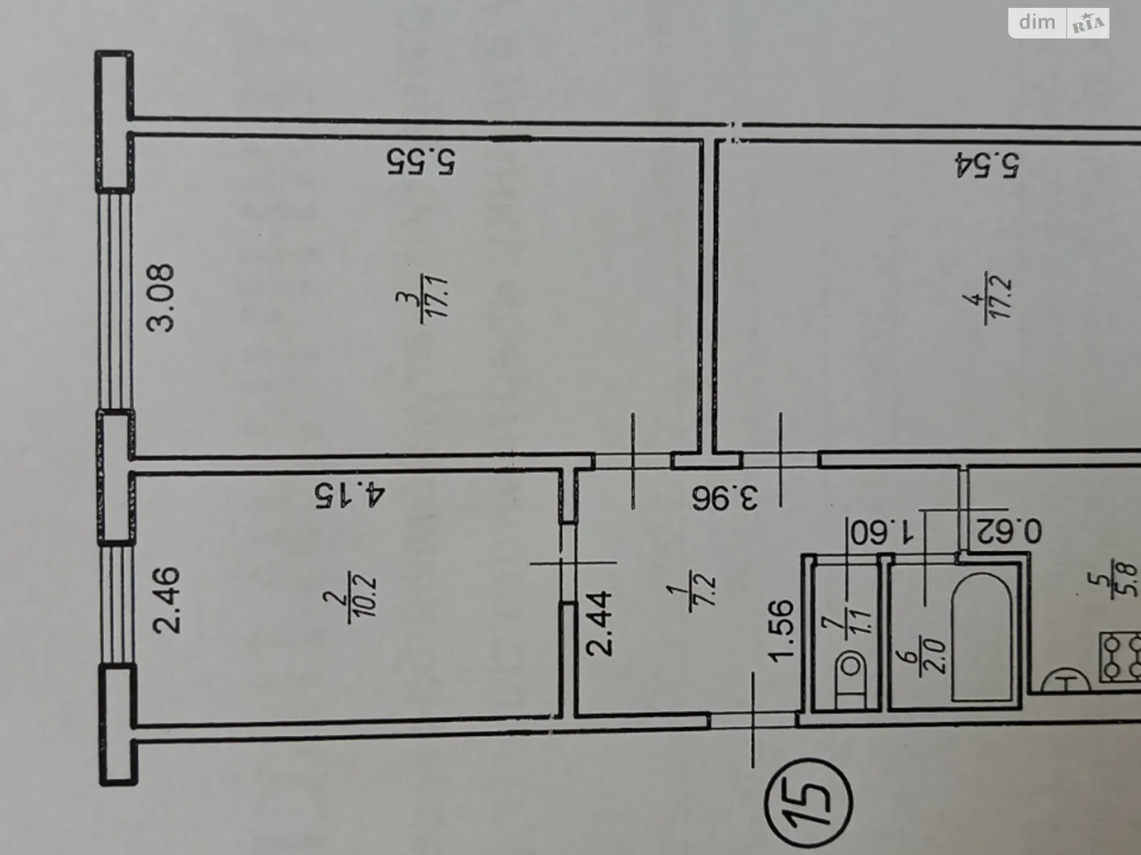 Продается 3-комнатная квартира 61.4 кв. м в Калуше, цена: 27000 $