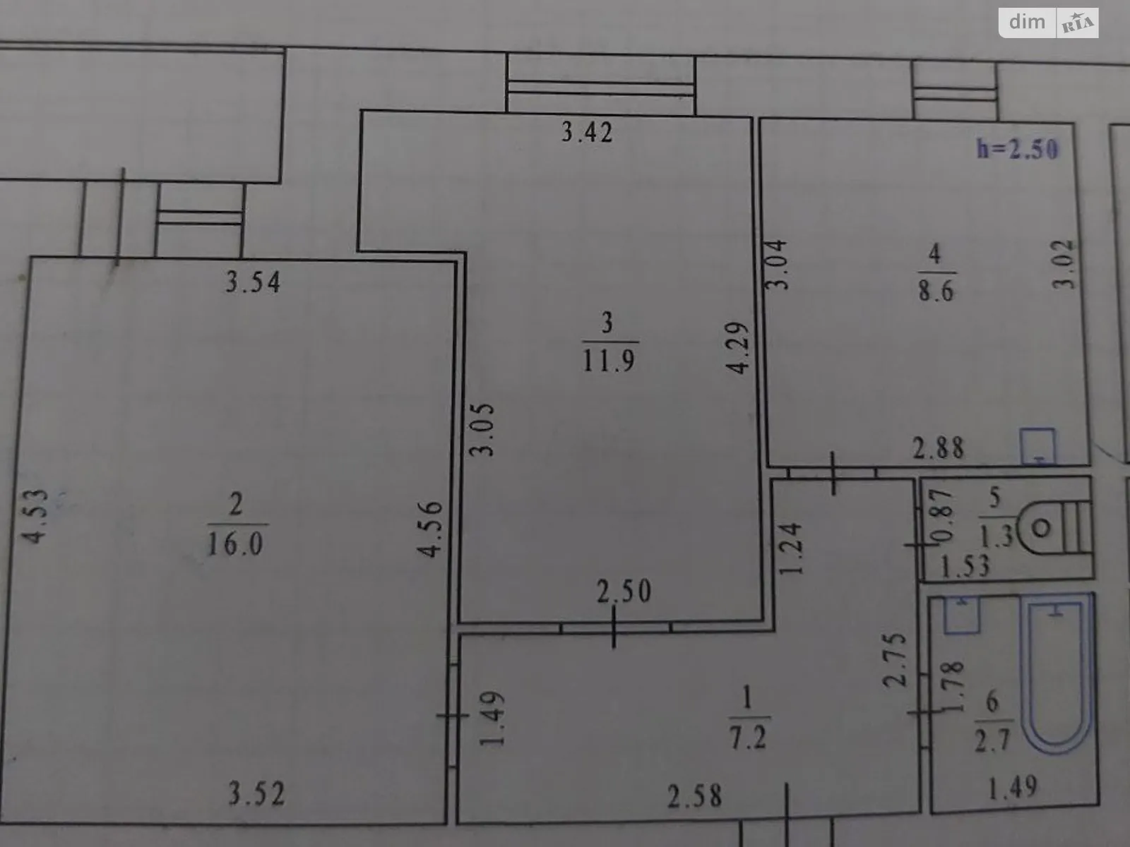 Продается 2-комнатная квартира 49.2 кв. м в Полтаве, цена: 44000 $