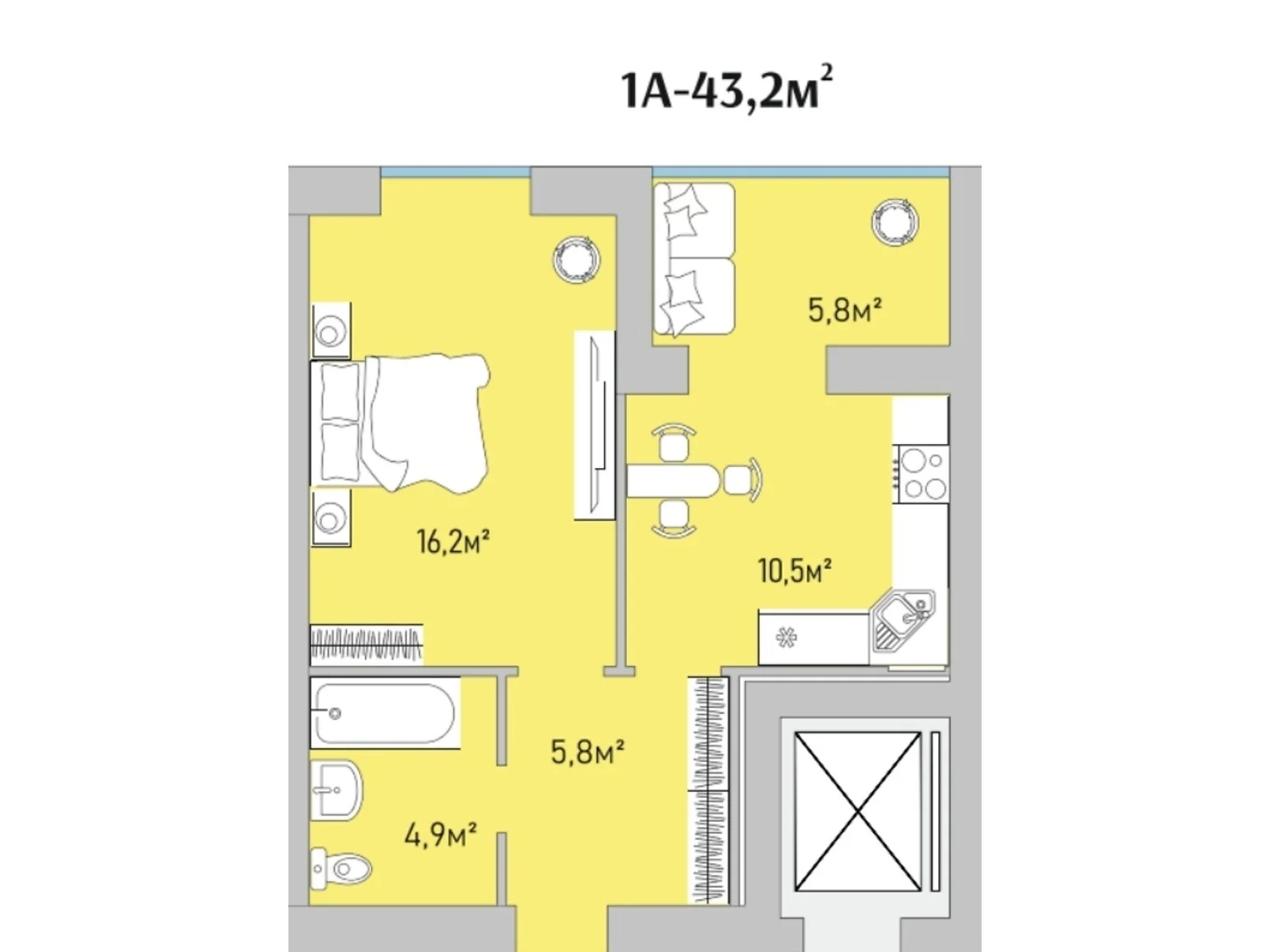 Продається 1-кімнатна квартира 43.2 кв. м у Варашу, цена: 34992 $