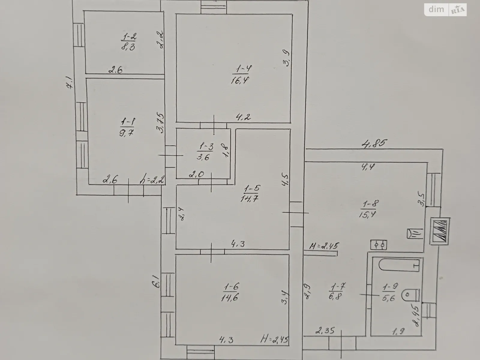 Продається одноповерховий будинок 94.1 кв. м з гаражем, цена: 30000 $