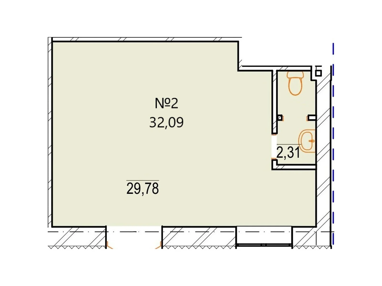 Продается объект сферы услуг 32.09 кв. м в 10-этажном здании, цена: 48135 $ - фото 1