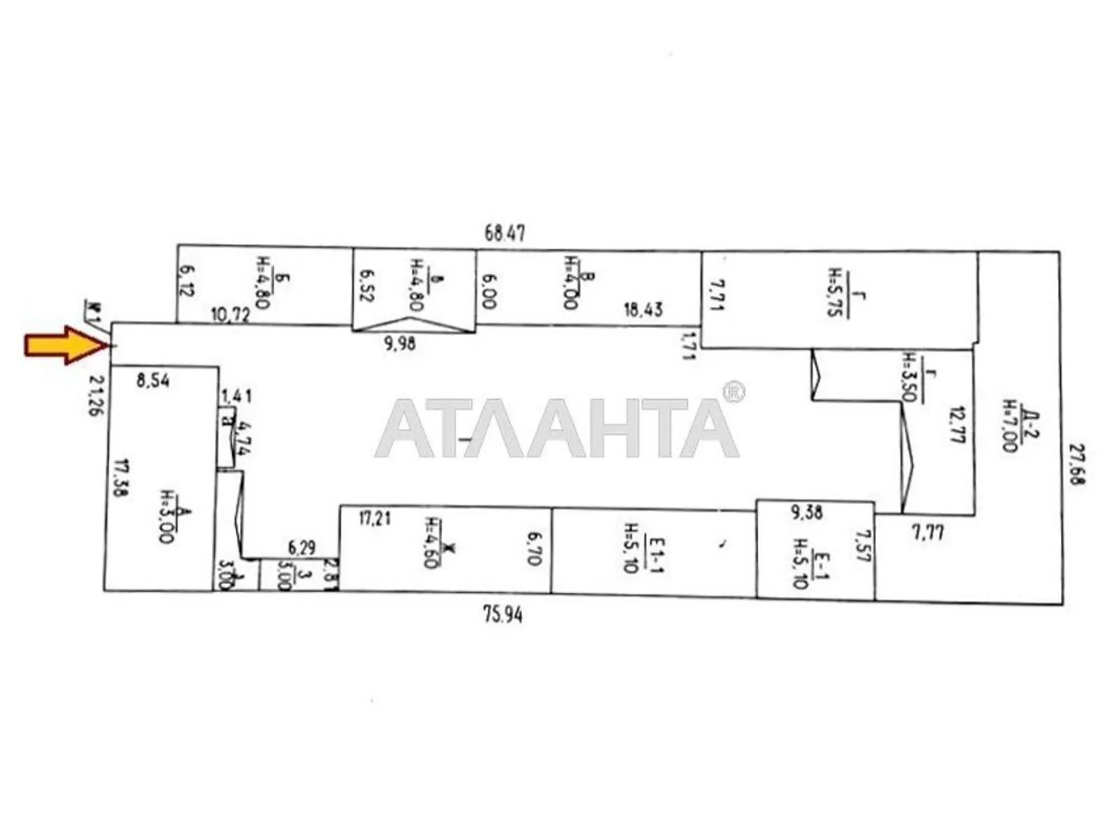 Продается объект сферы услуг 1124.7 кв. м в 1-этажном здании, цена: 550000 $