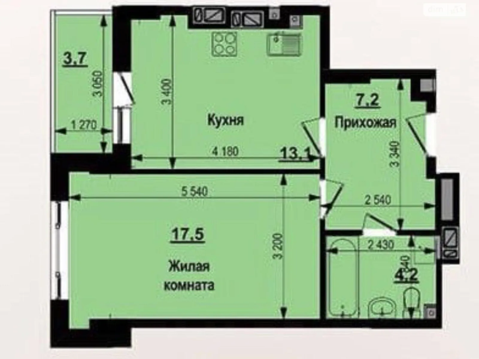 Продається 1-кімнатна квартира 42 кв. м у Харкові, цена: 54000 $