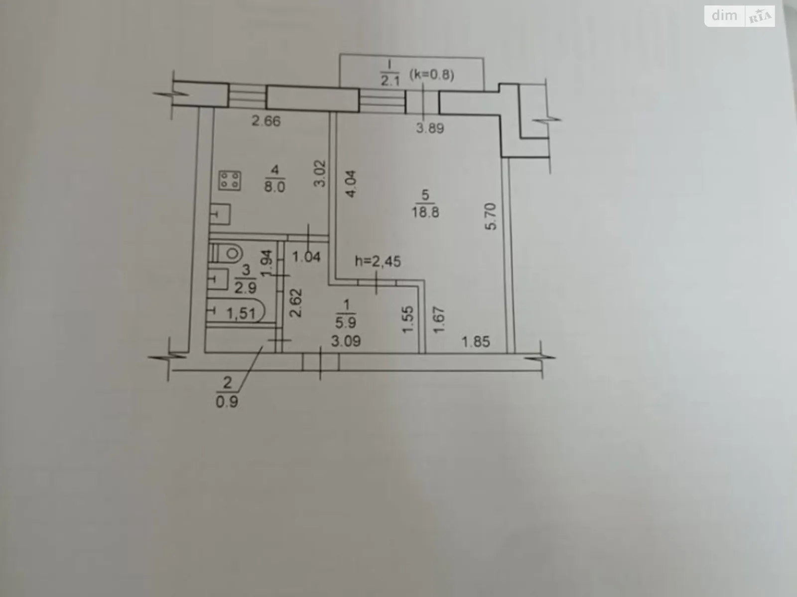 Продается 1-комнатная квартира 38 кв. м в Днепре, ул. Дарницкая - фото 1