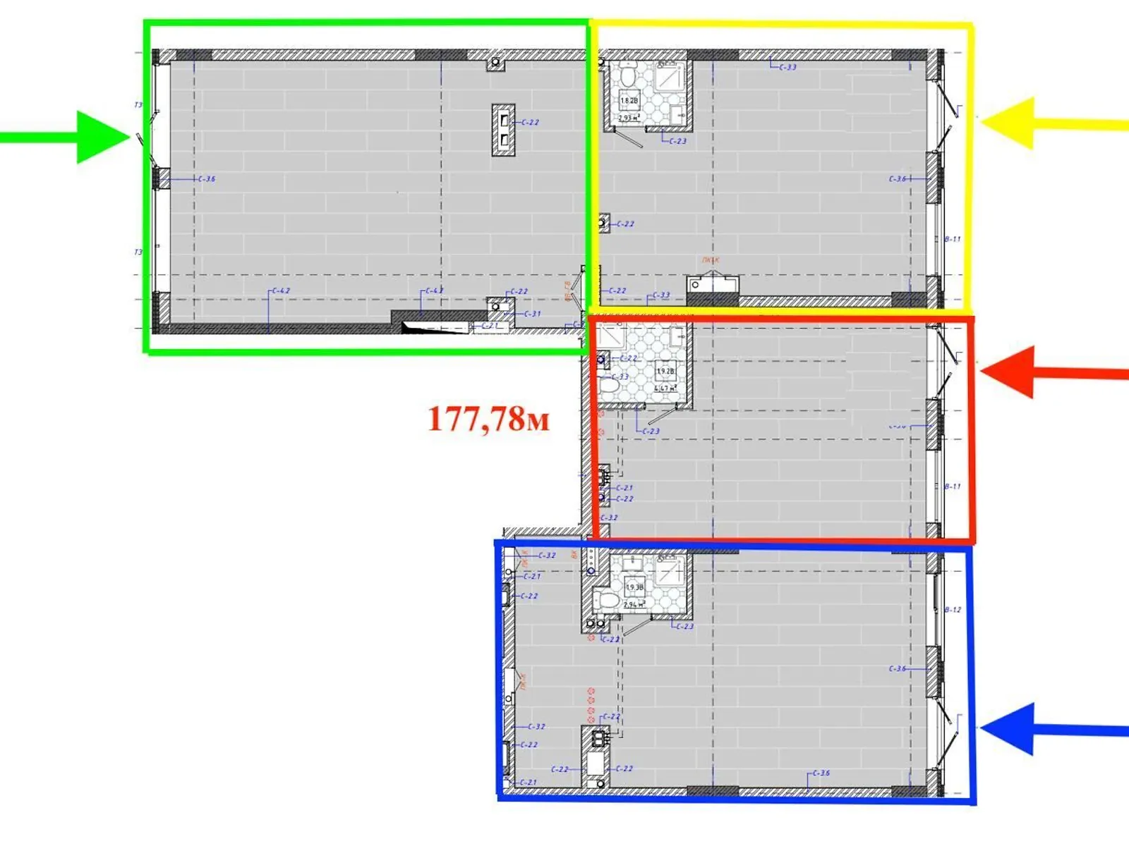 Продается помещения свободного назначения 178 кв. м в 9-этажном здании - фото 2