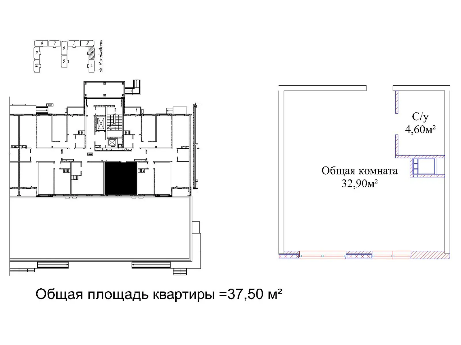 Продается 1-комнатная квартира 37 кв. м в Одессе, пл. Михайловская