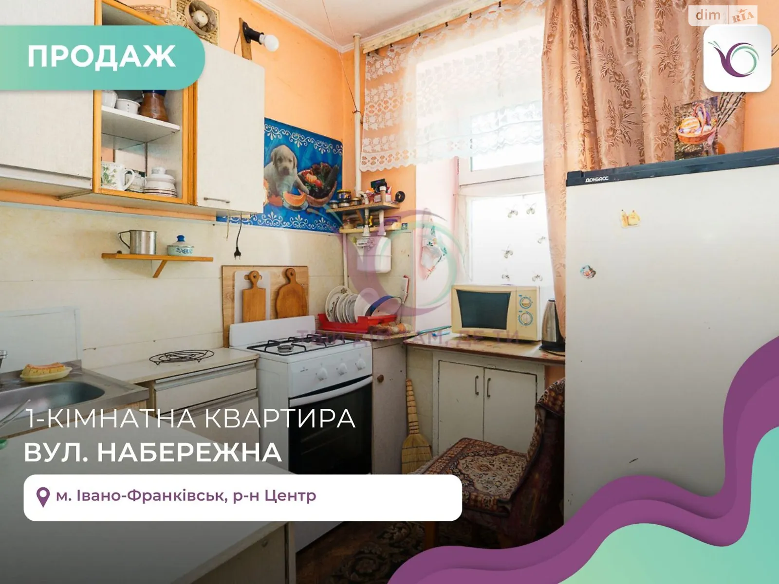 Продается 1-комнатная квартира 21.9 кв. м в Ивано-Франковске, ул. Набережная имени Василия Стефаника