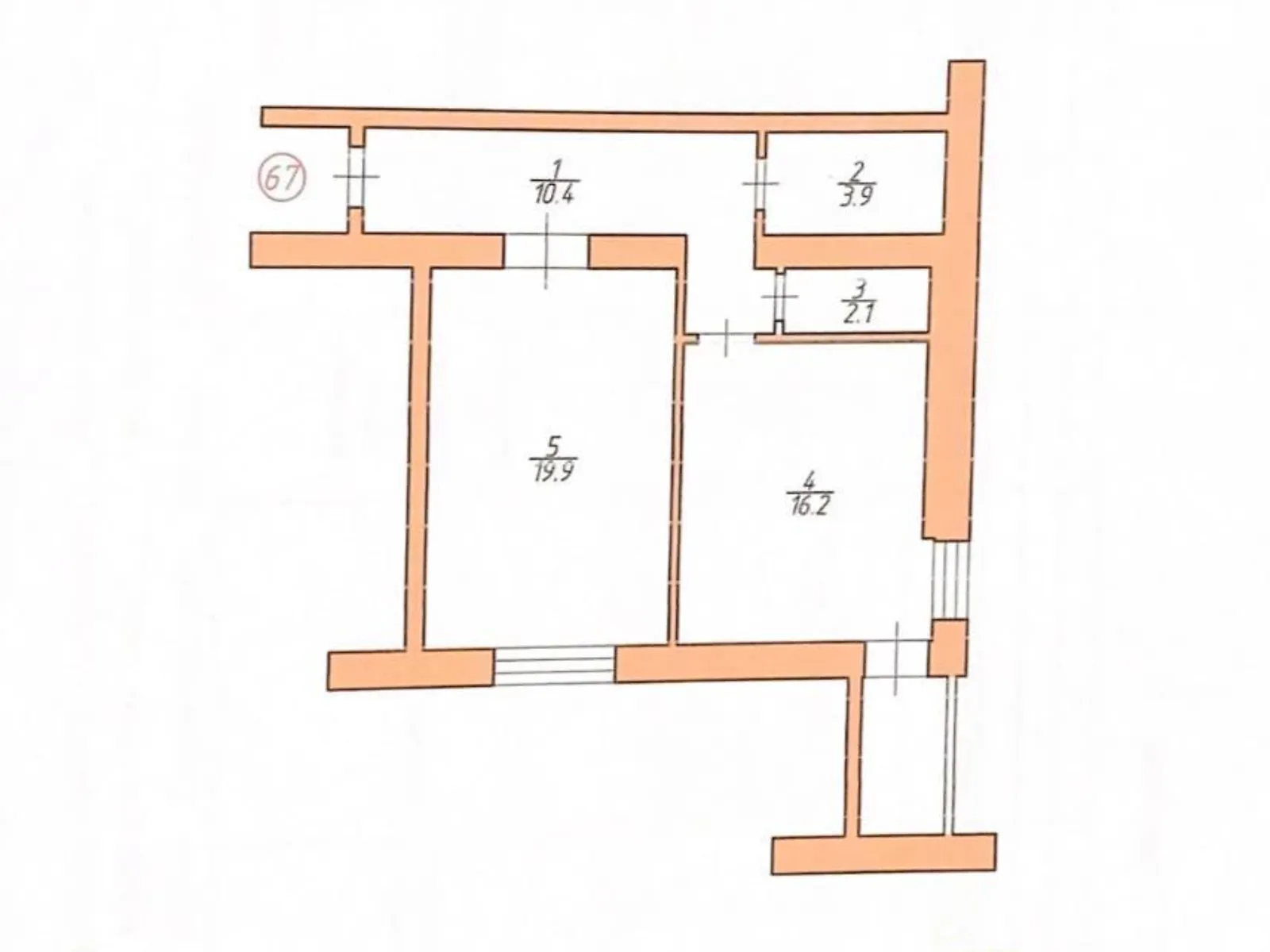 Продається 1-кімнатна квартира 54 кв. м у Хмельницькому, цена: 28500 $ - фото 1