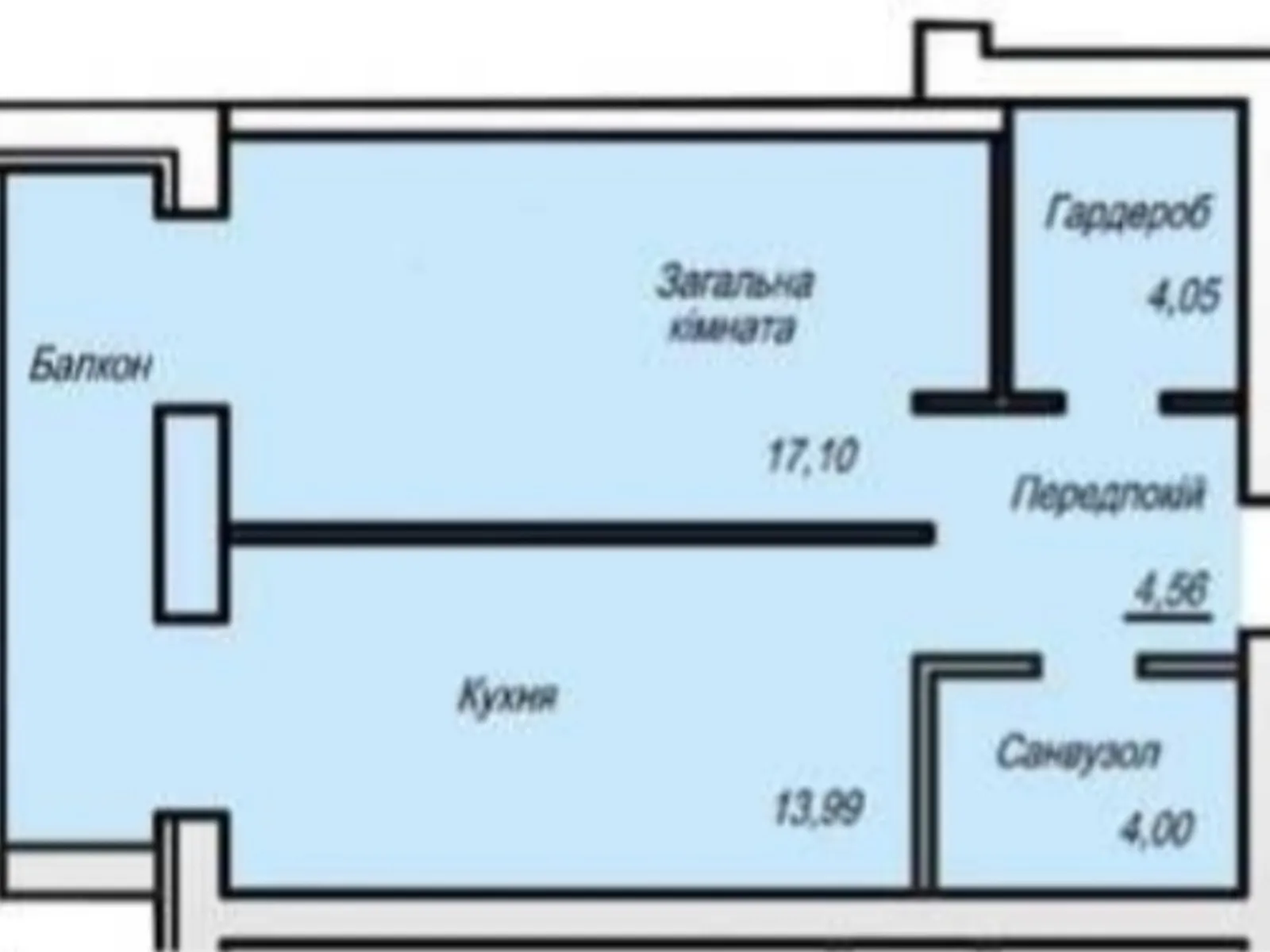 Продается 1-комнатная квартира 52 кв. м в Житомире, ул. Евгения Рыхлика, 11К