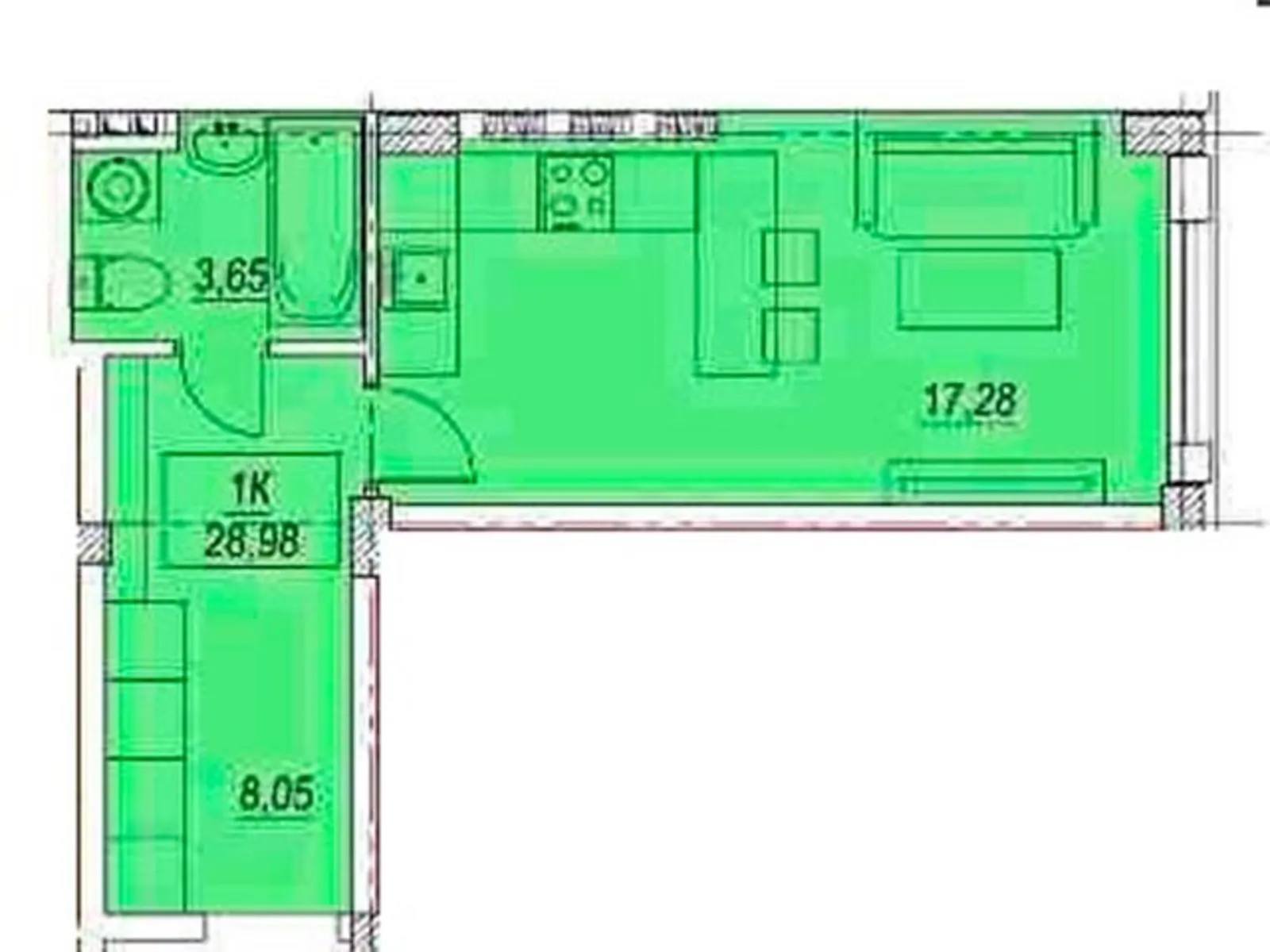 Продается 1-комнатная квартира 30 кв. м в Одессе, пер. Товарный, 1 - фото 1