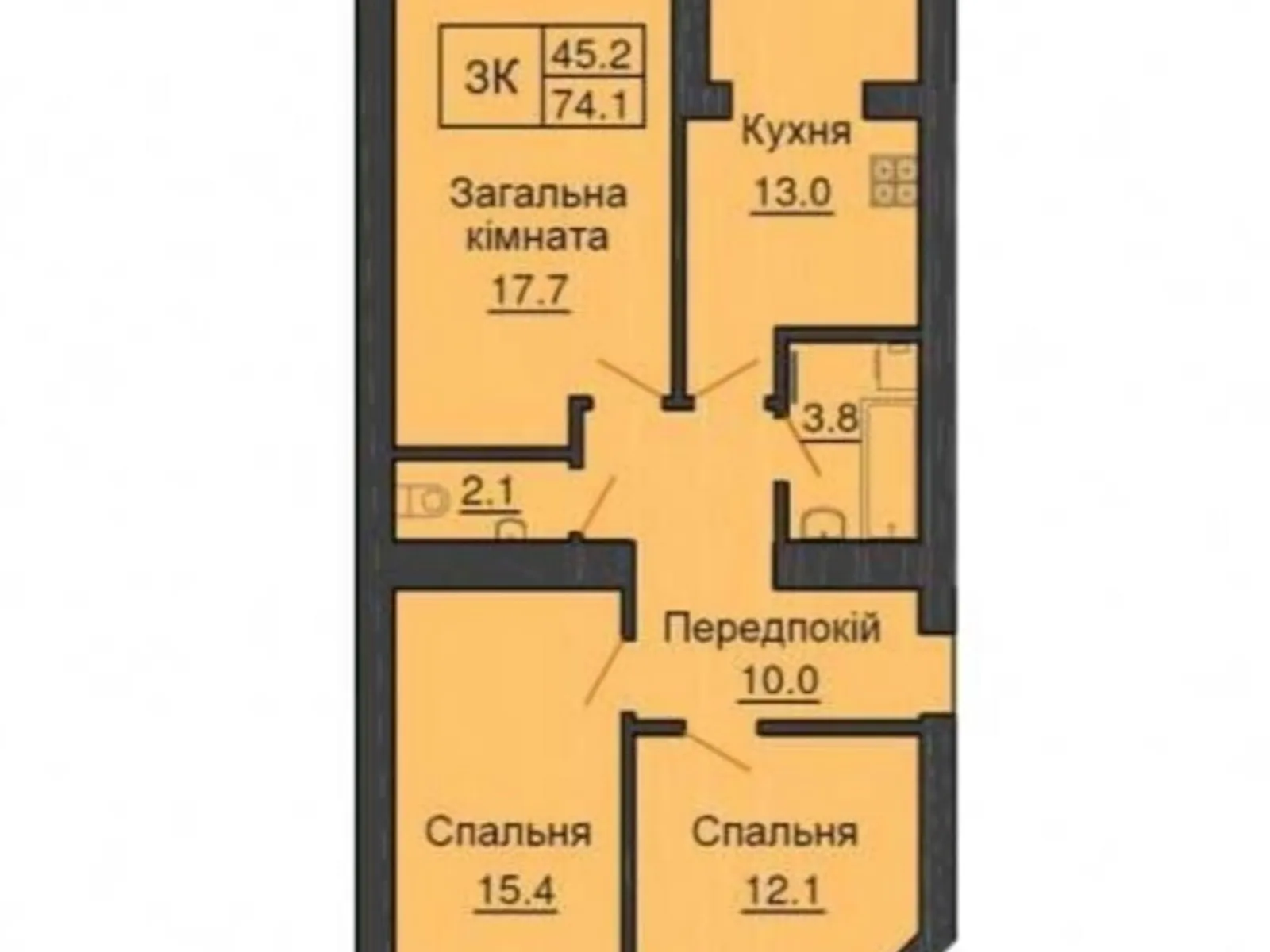 Продается 3-комнатная квартира 75 кв. м в Софиевской Борщаговке, ул. Молодёжная, 3