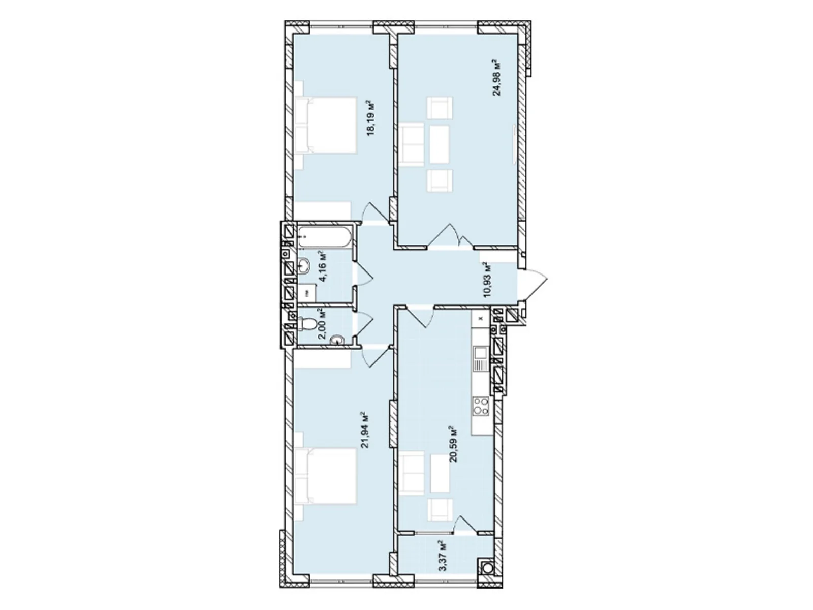 Продається 3-кімнатна квартира 106.1 кв. м у Львові, цена: 164455 $ - фото 1