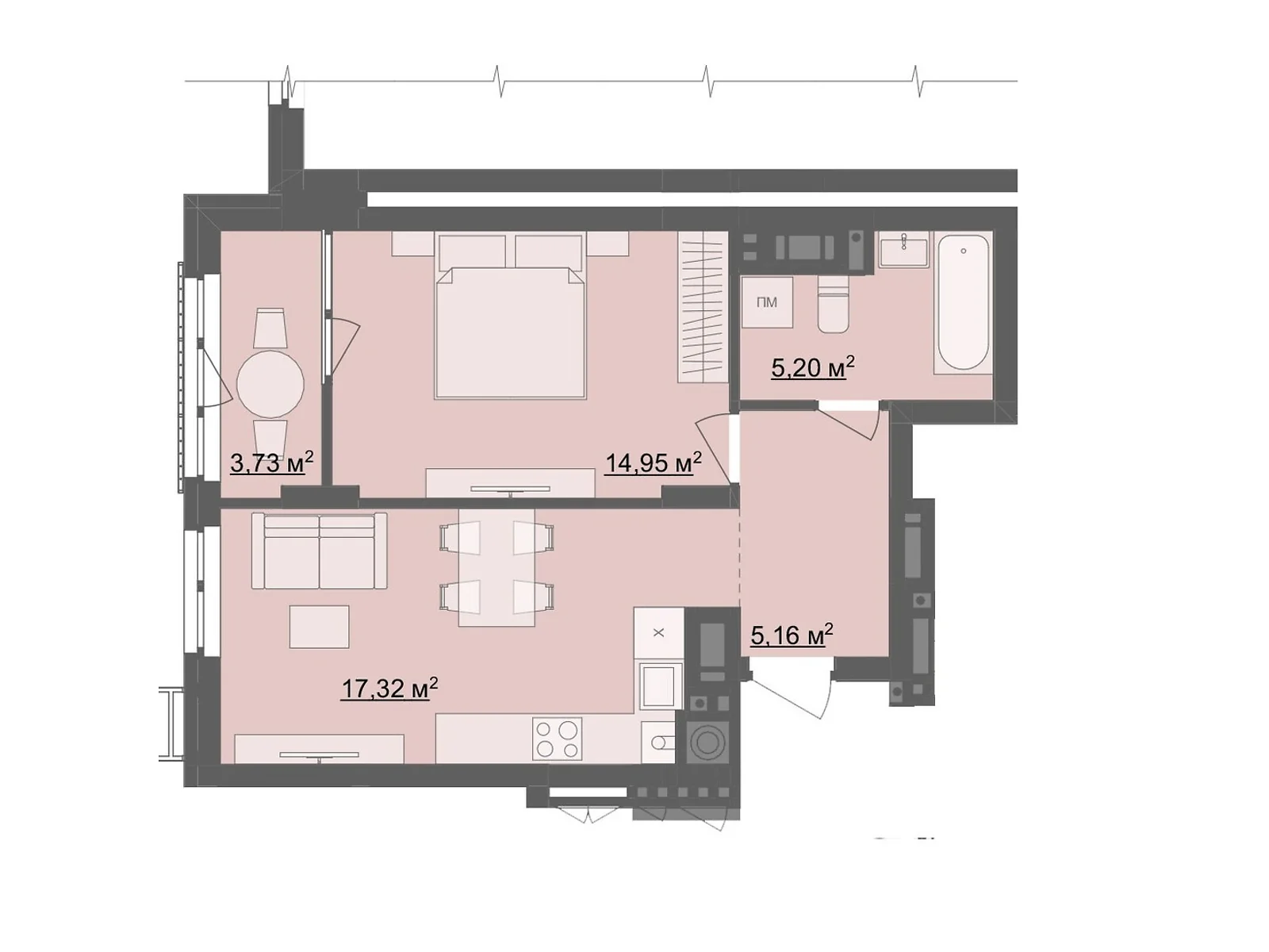 Продается 1-комнатная квартира 46.36 кв. м в Житомире, цена: 38942 $