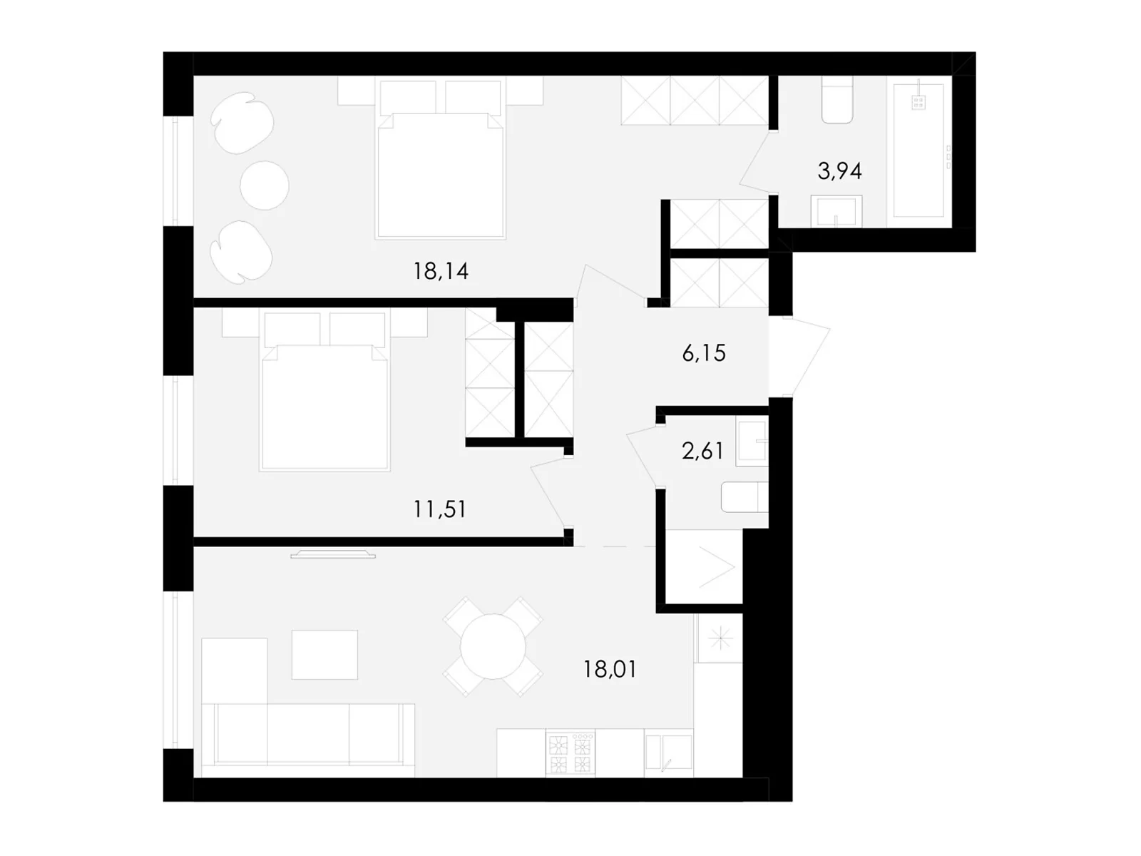 Продается 2-комнатная квартира 60 кв. м в Сокольниках, цена: 78750 $ - фото 1