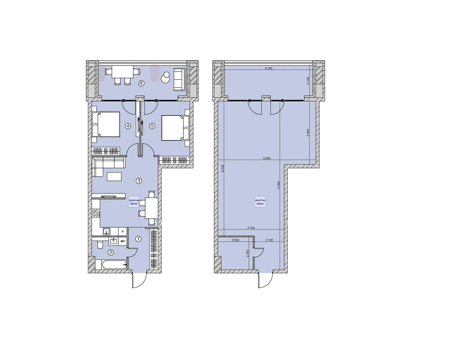 3-комнатная квартира 72.97 кв. м в Запорожье, цена: 51926 $
