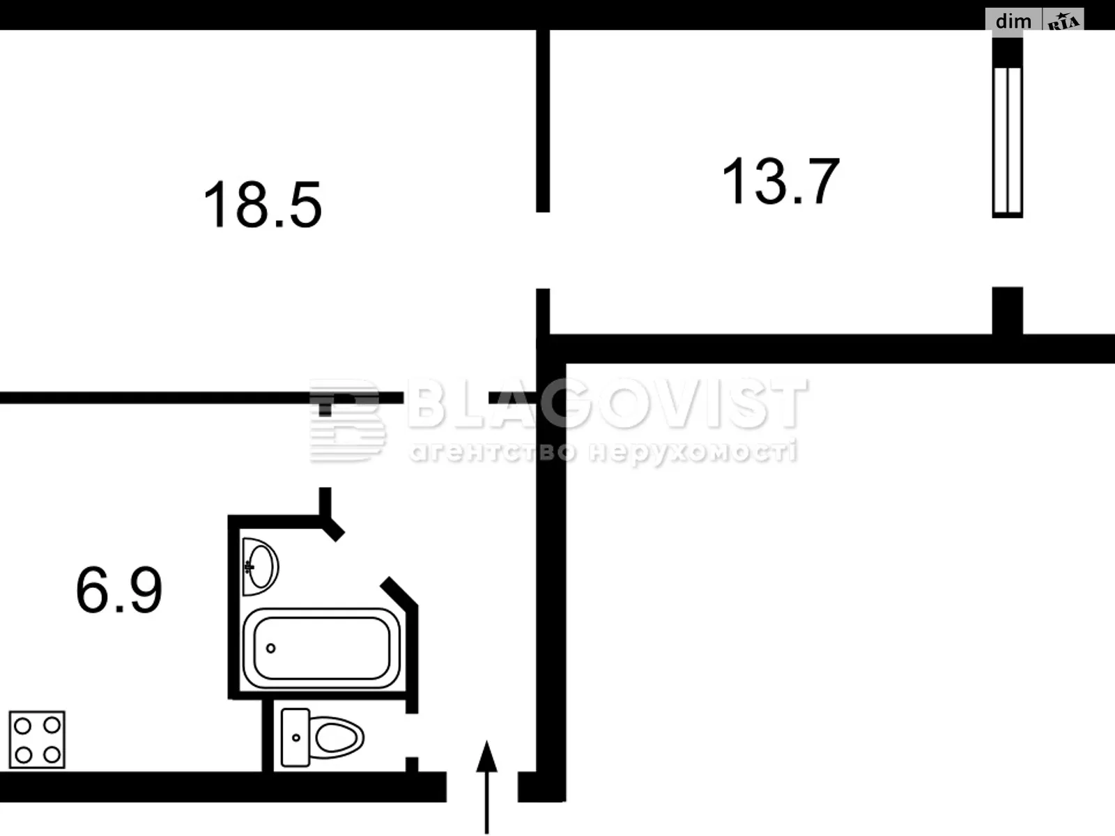 Продается 2-комнатная квартира 48 кв. м в Киеве, бул. Леси Украинки, 5