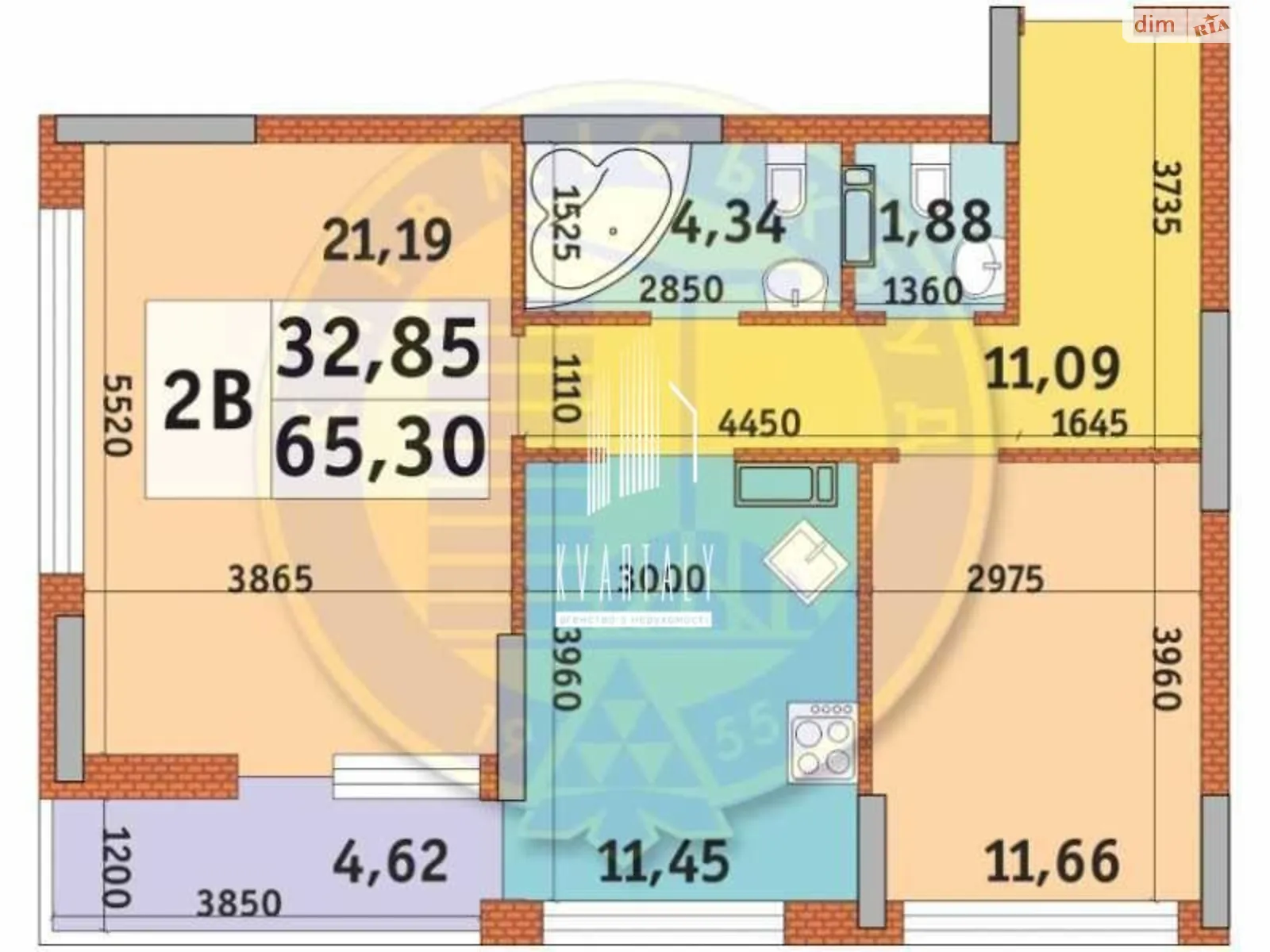 Продається 2-кімнатна квартира 65.3 кв. м у Києві, вул. Причальна, 11 - фото 1