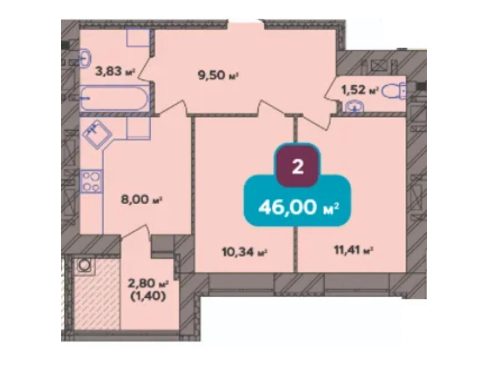 Продается 2-комнатная квартира 37.5 кв. м в Хмельницком, цена: 25281 $