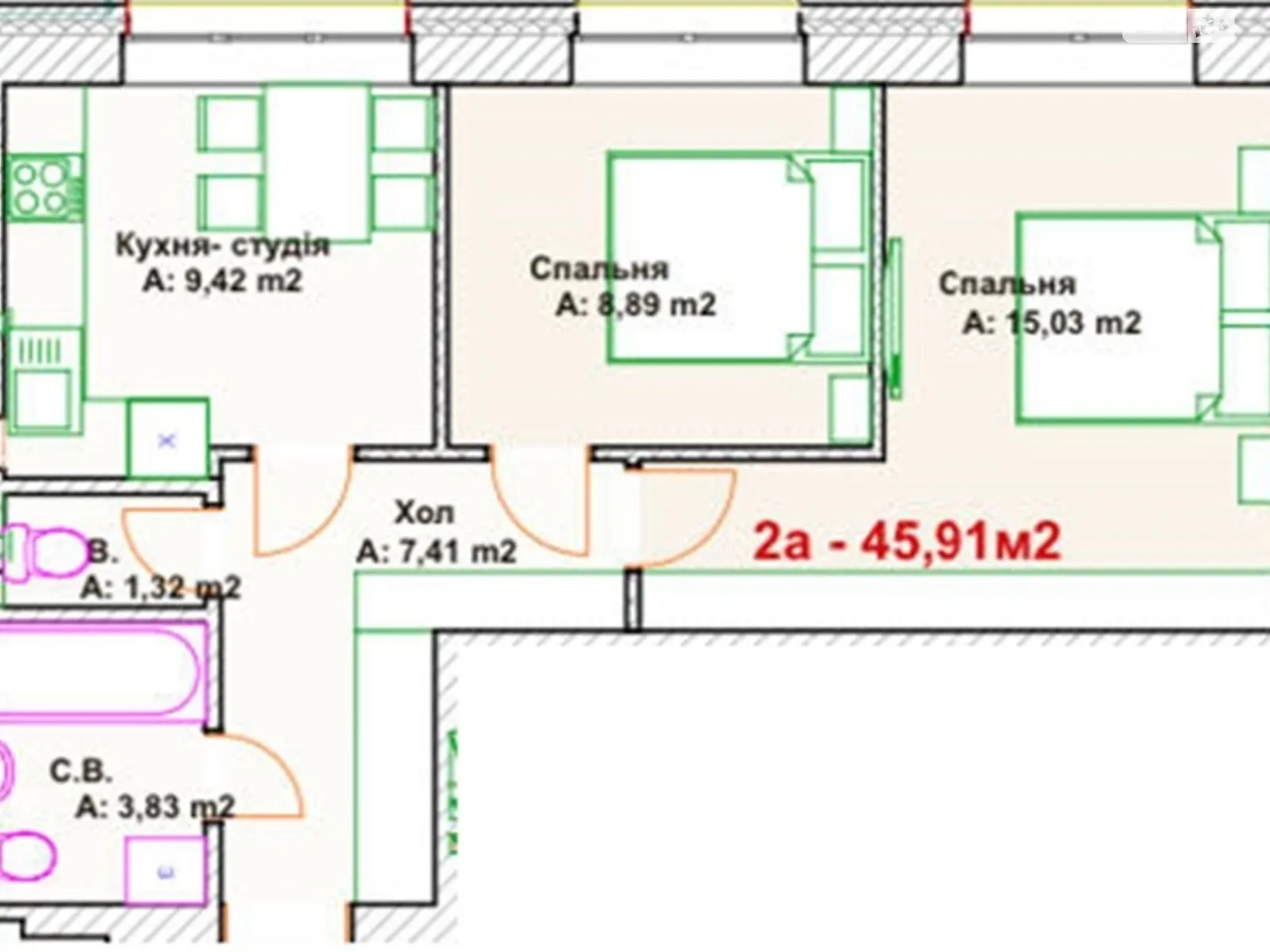 Продається 2-кімнатна квартира 45 кв. м у Ірпені, вул. Троїцька(Пролетарська), 15 - фото 1