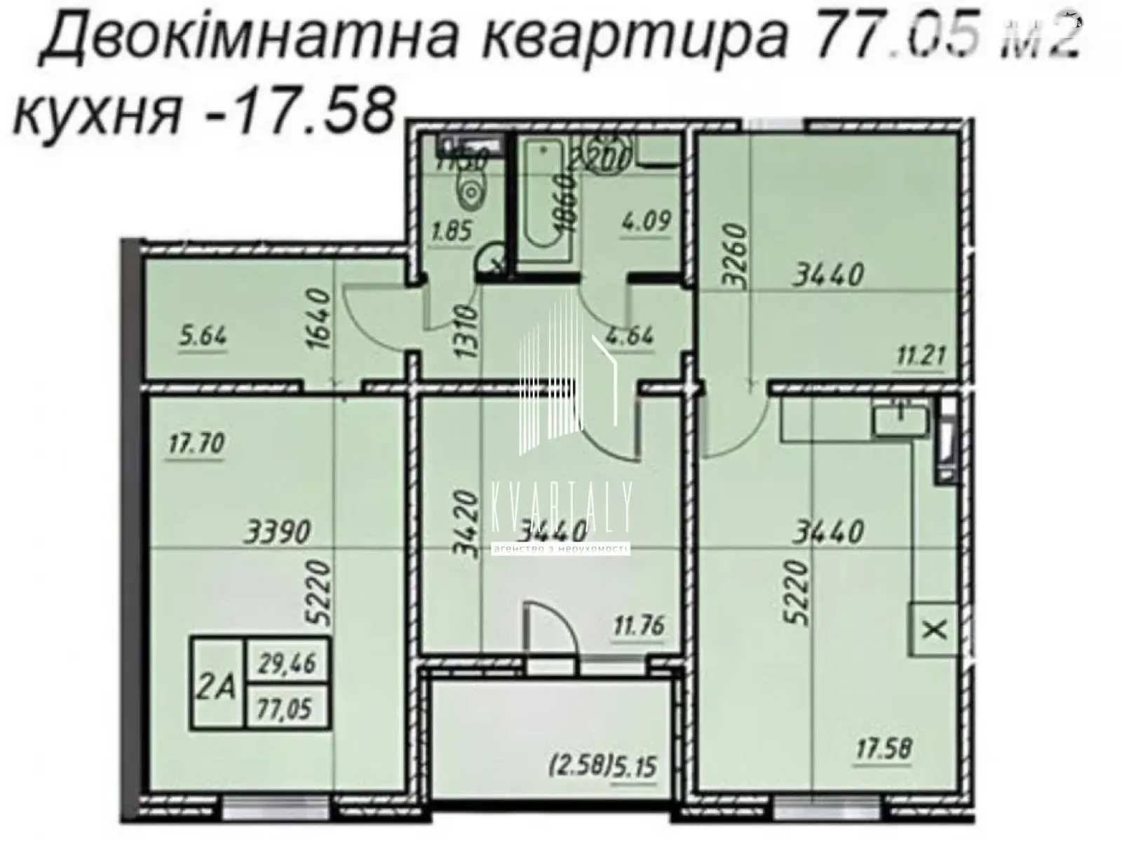 Продается 2-комнатная квартира 75 кв. м в Киеве, ул. Коноплянская, 22