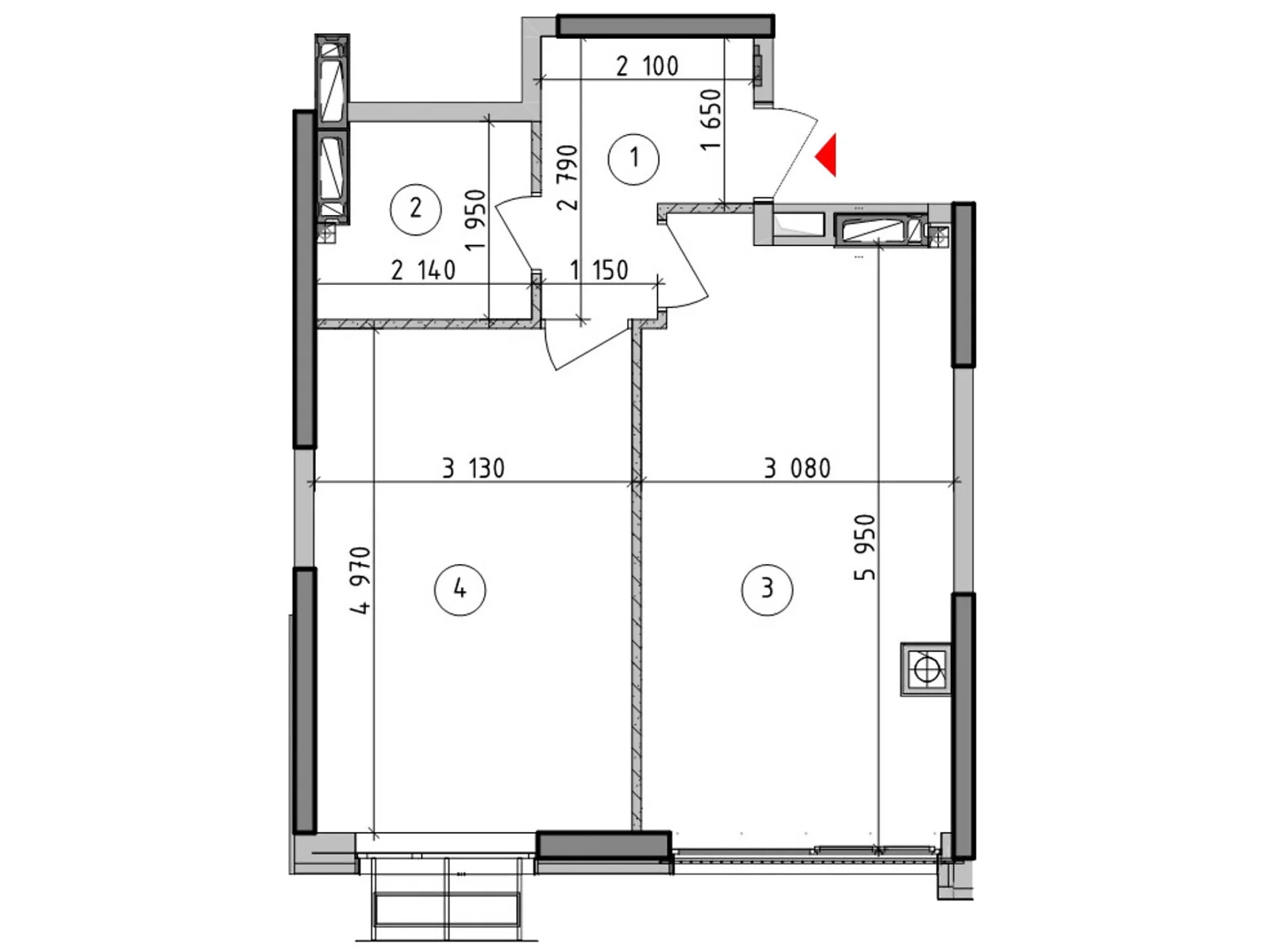 Продается 1-комнатная квартира 42.2 кв. м в Гатном, ул. Киевская(Карпа Валовня), 1 - фото 1