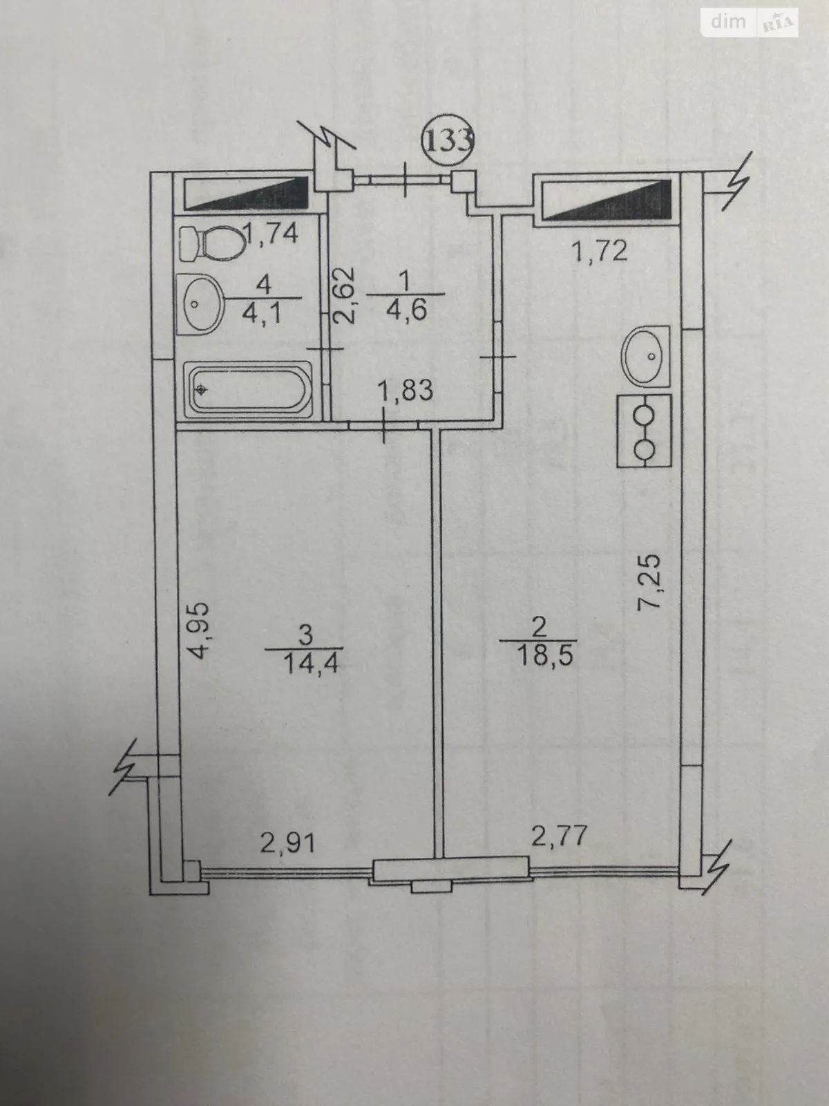 Продается 1-комнатная квартира 41.6 кв. м в Чернигове, цена: 25990 $ - фото 1