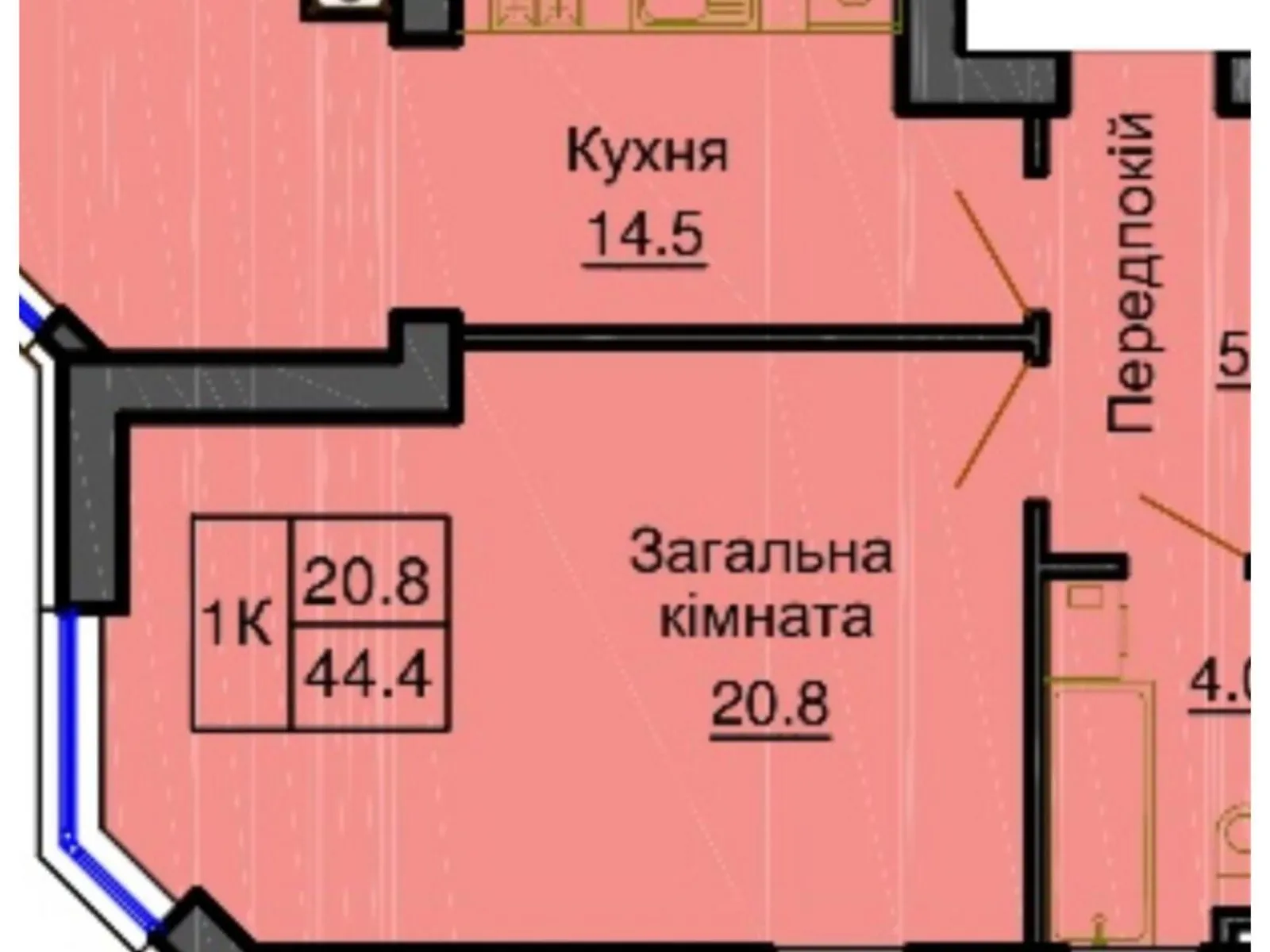 Продается 1-комнатная квартира 45 кв. м в Софиевской Борщаговке, ул. Зелёная, 100 - фото 1