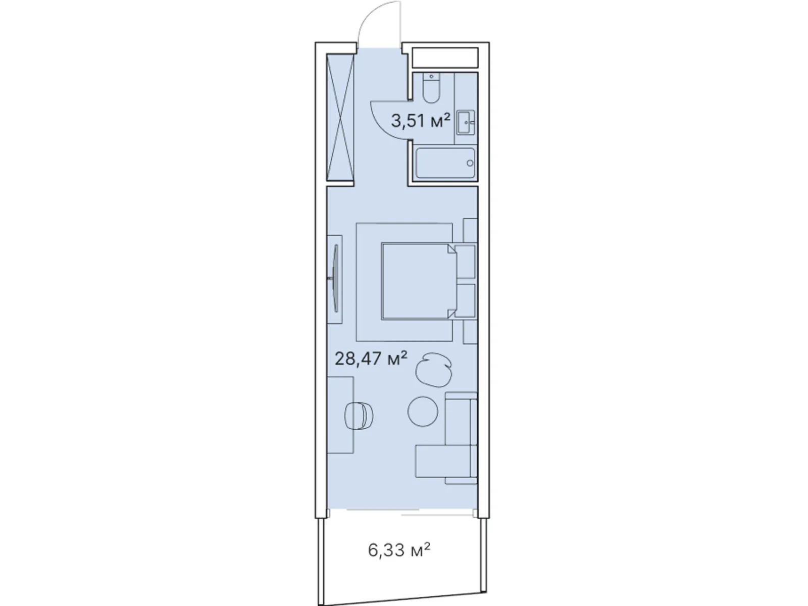 Продається 1-кімнатна квартира 32.72 кв. м у Яремчі, цена: 83371 $ - фото 1